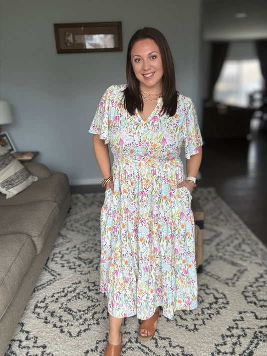 Wherever I Go Notch Neck Dress