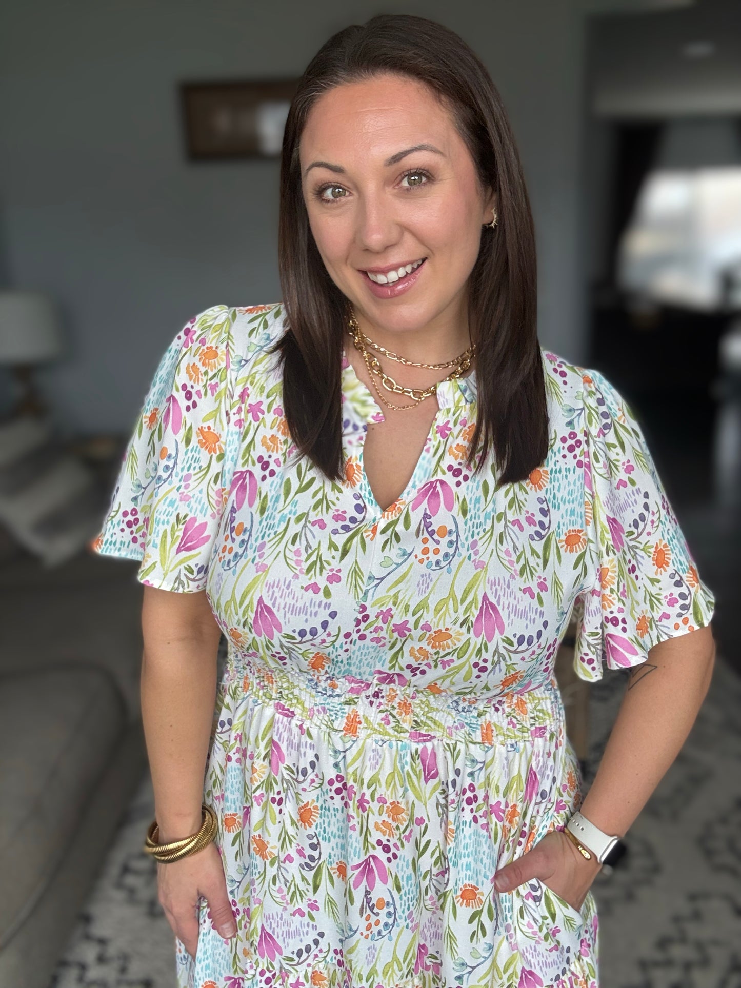 Wherever I Go Notch Neck Dress