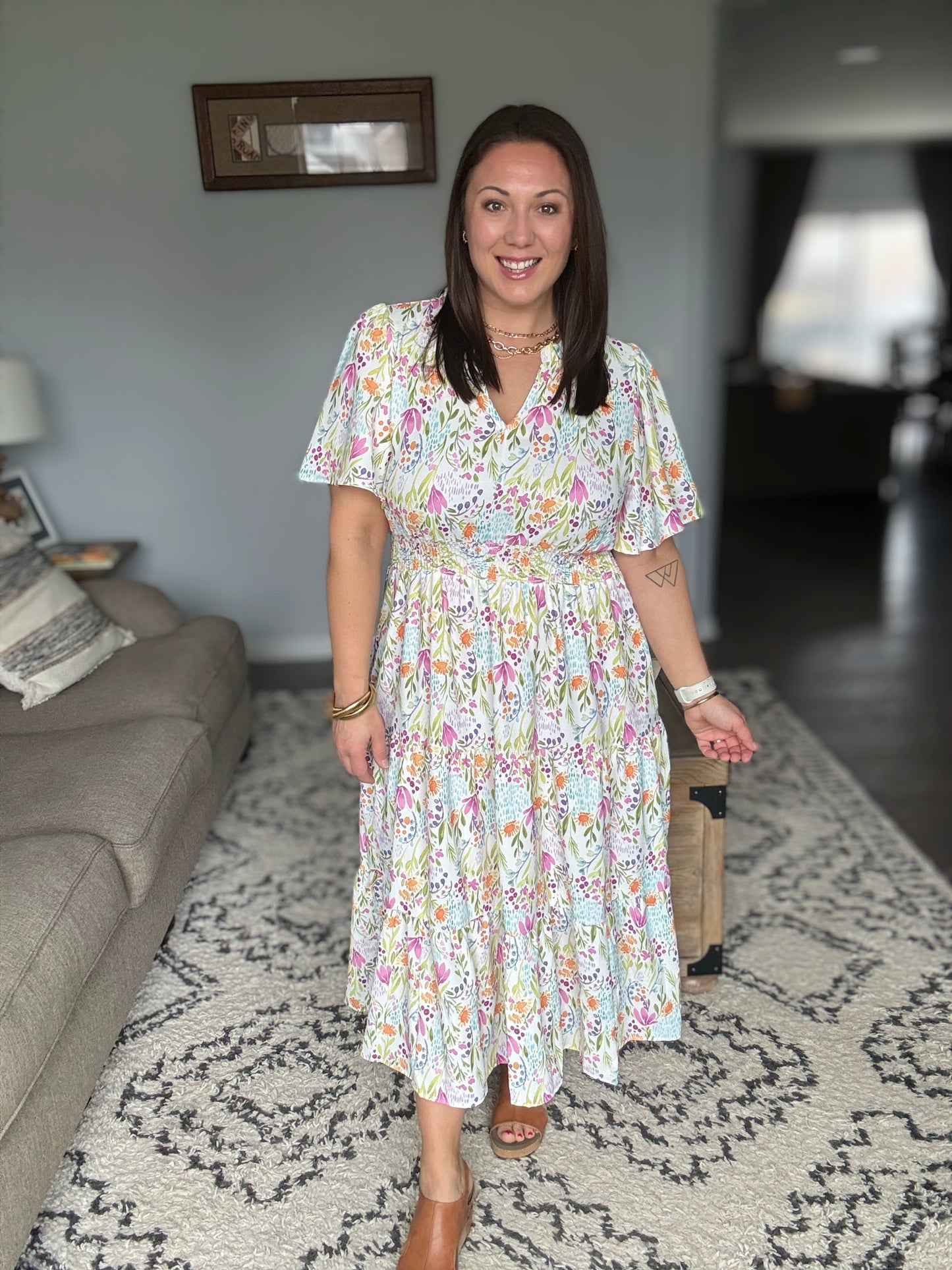 Wherever I Go Notch Neck Dress