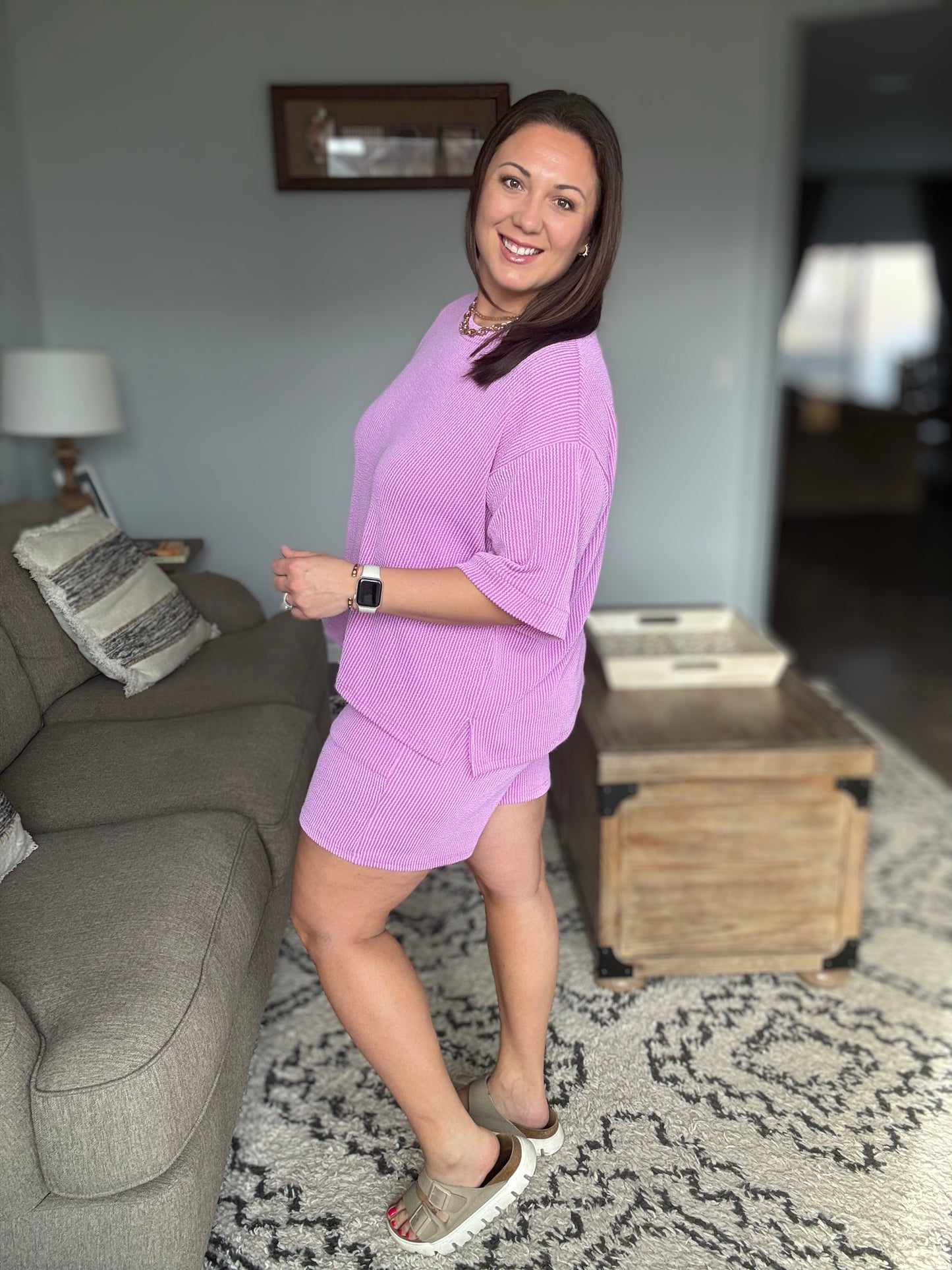 Fight the Feeling Top and Bottom Set in Spring Violet