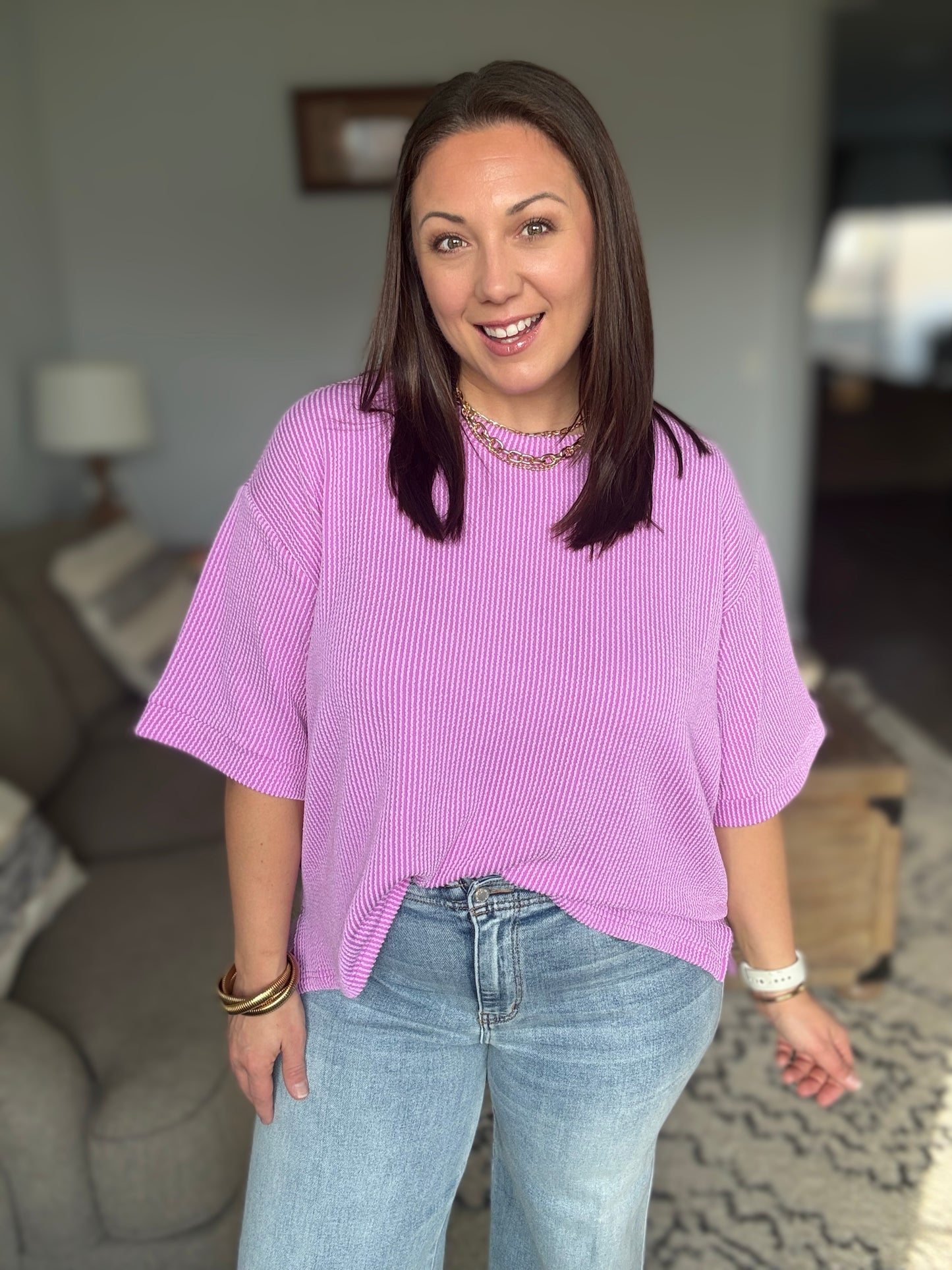 Fight the Feeling Top and Bottom Set in Spring Violet