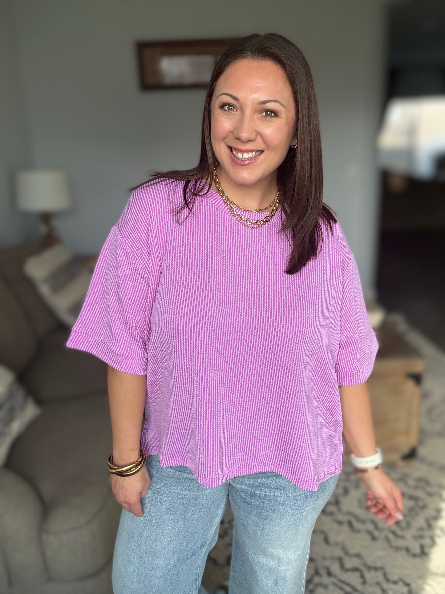 Fight the Feeling Top and Bottom Set in Spring Violet