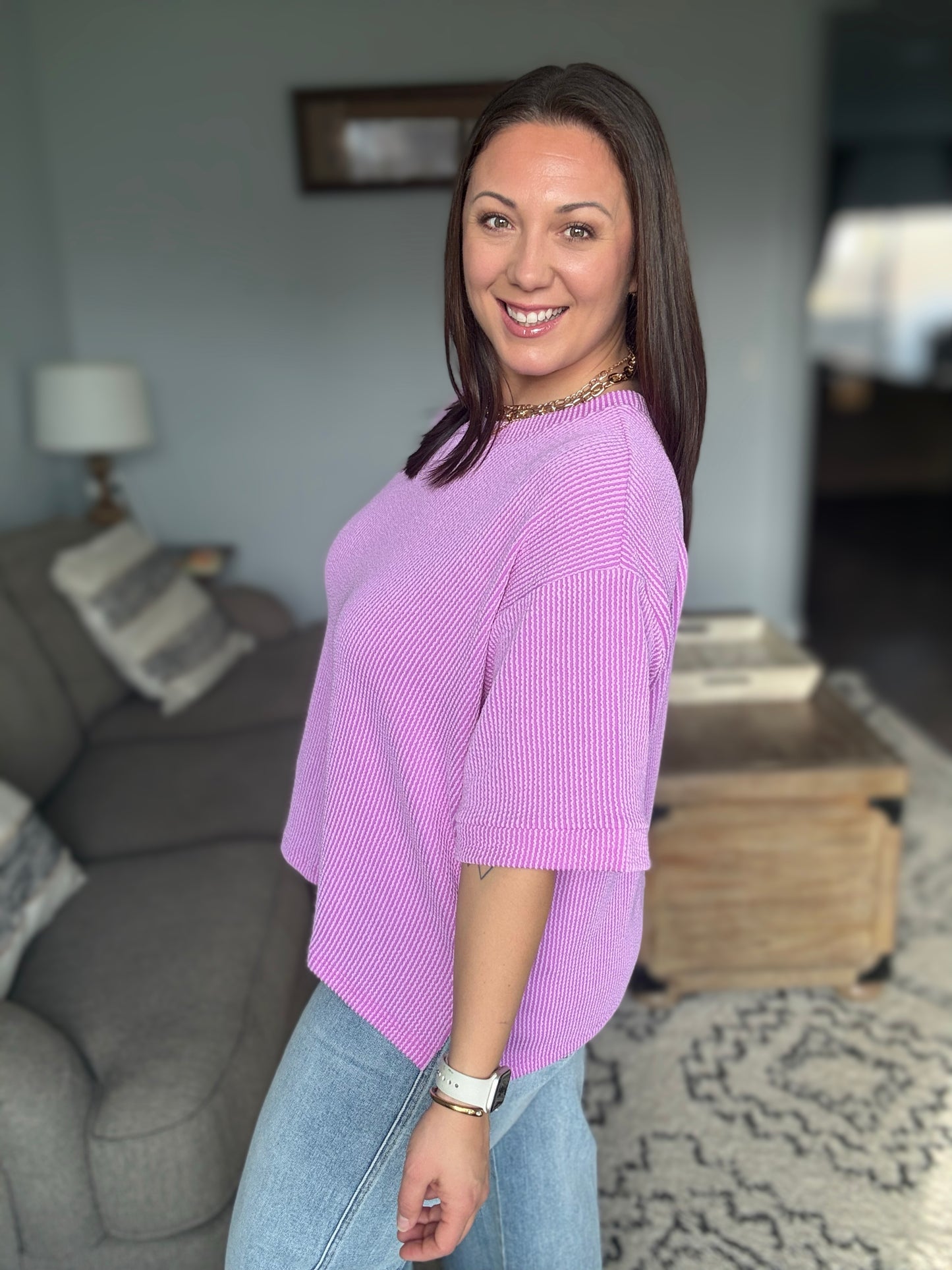 Fight the Feeling Top and Bottom Set in Spring Violet