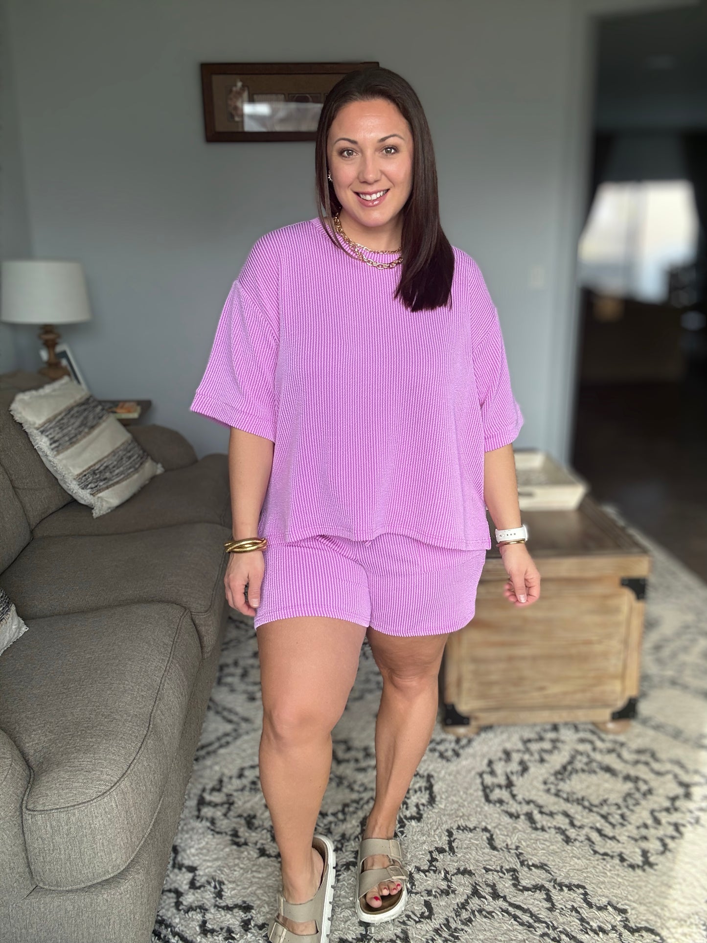 Fight the Feeling Top and Bottom Set in Spring Violet