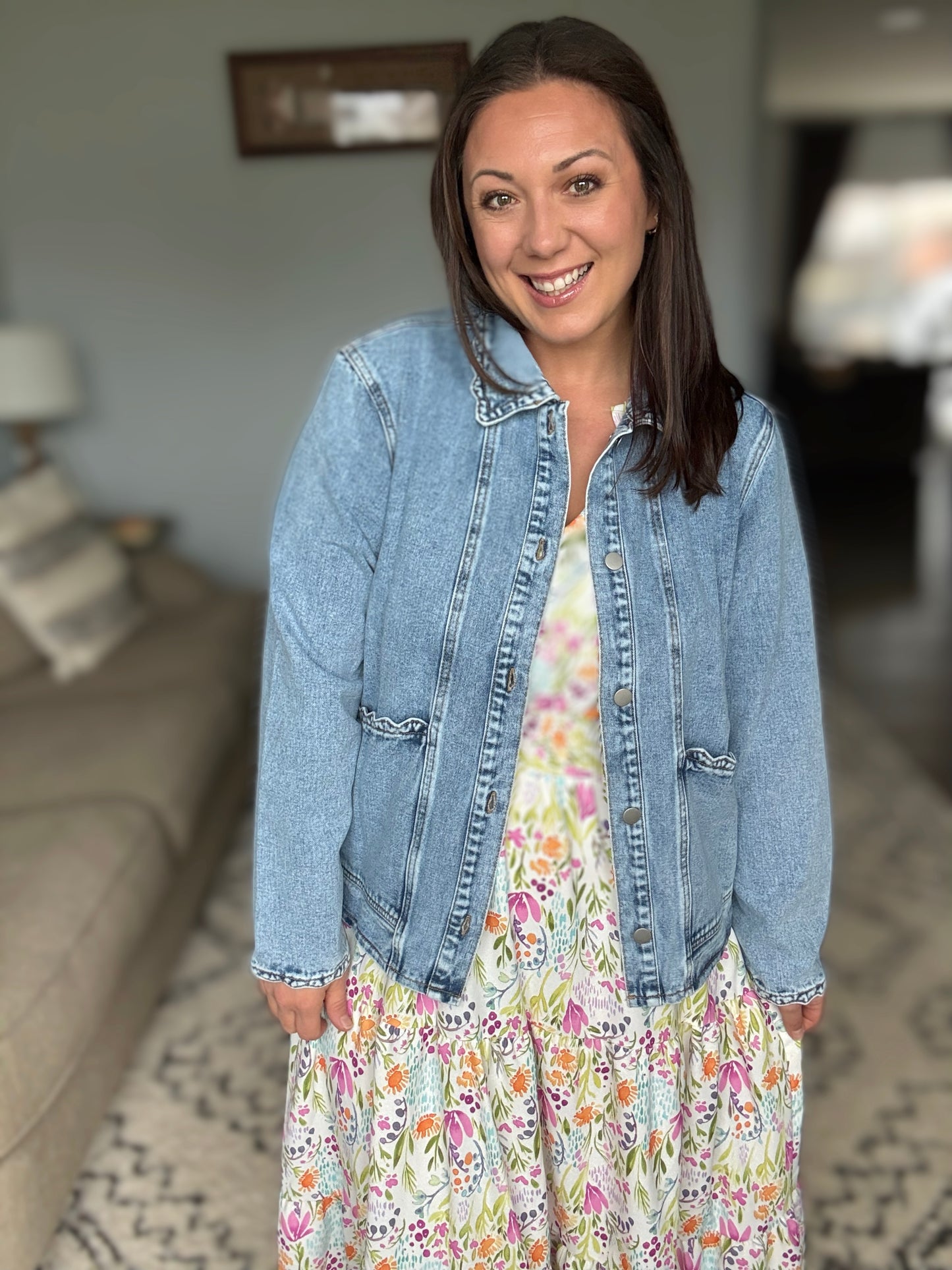 In the Details Ruffle Denim Jacket