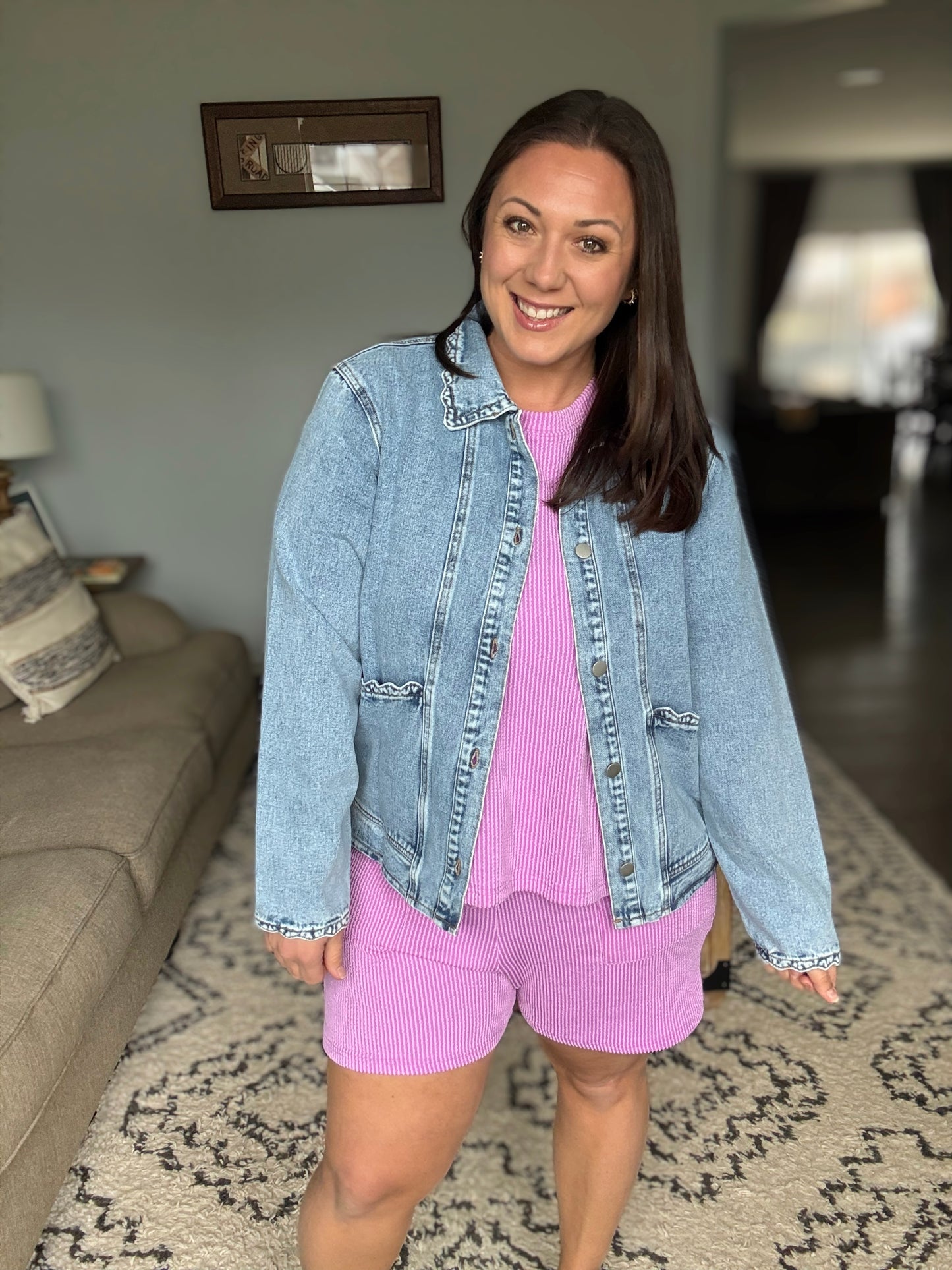 In the Details Ruffle Denim Jacket