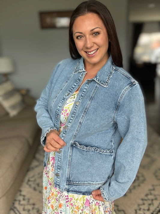 In the Details Ruffle Denim Jacket