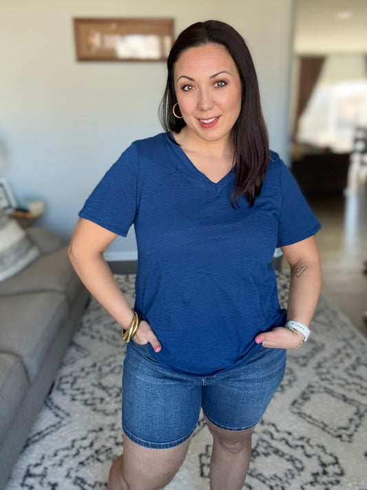 I Don't Have to Choose V-Neck Tee in Navy