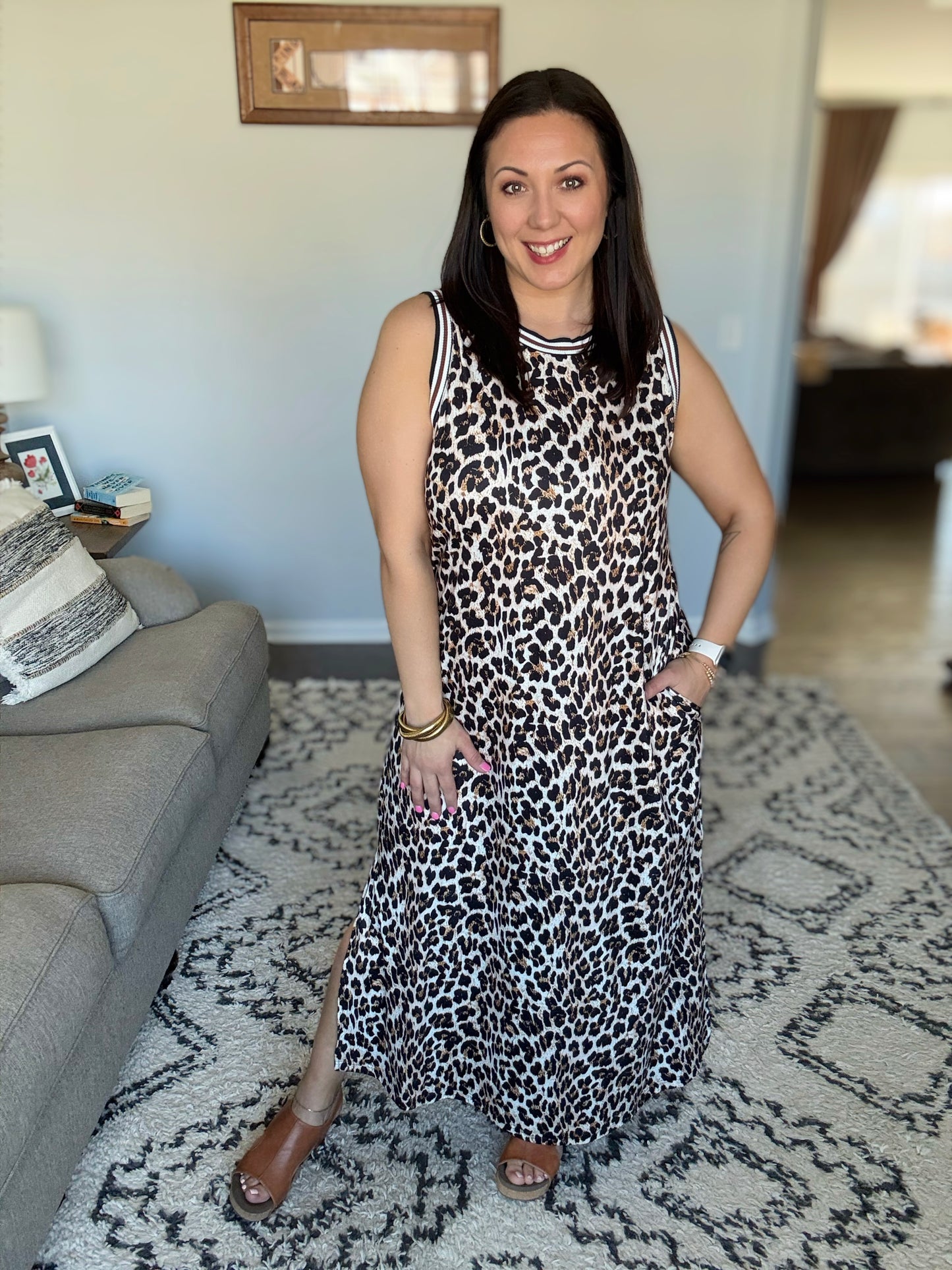 She's Wild Leopard Print Maxi Dress