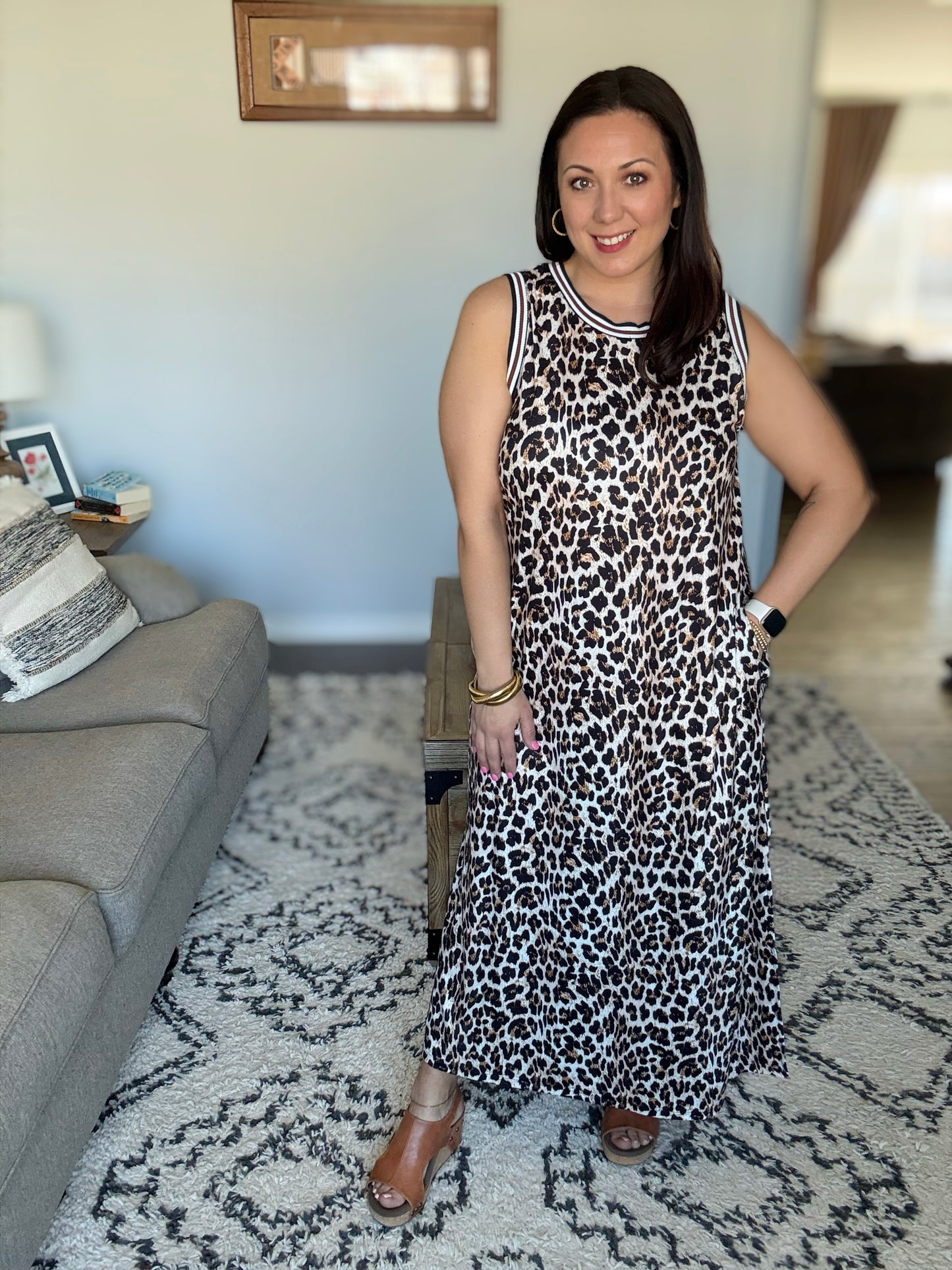 She's Wild Leopard Print Maxi Dress