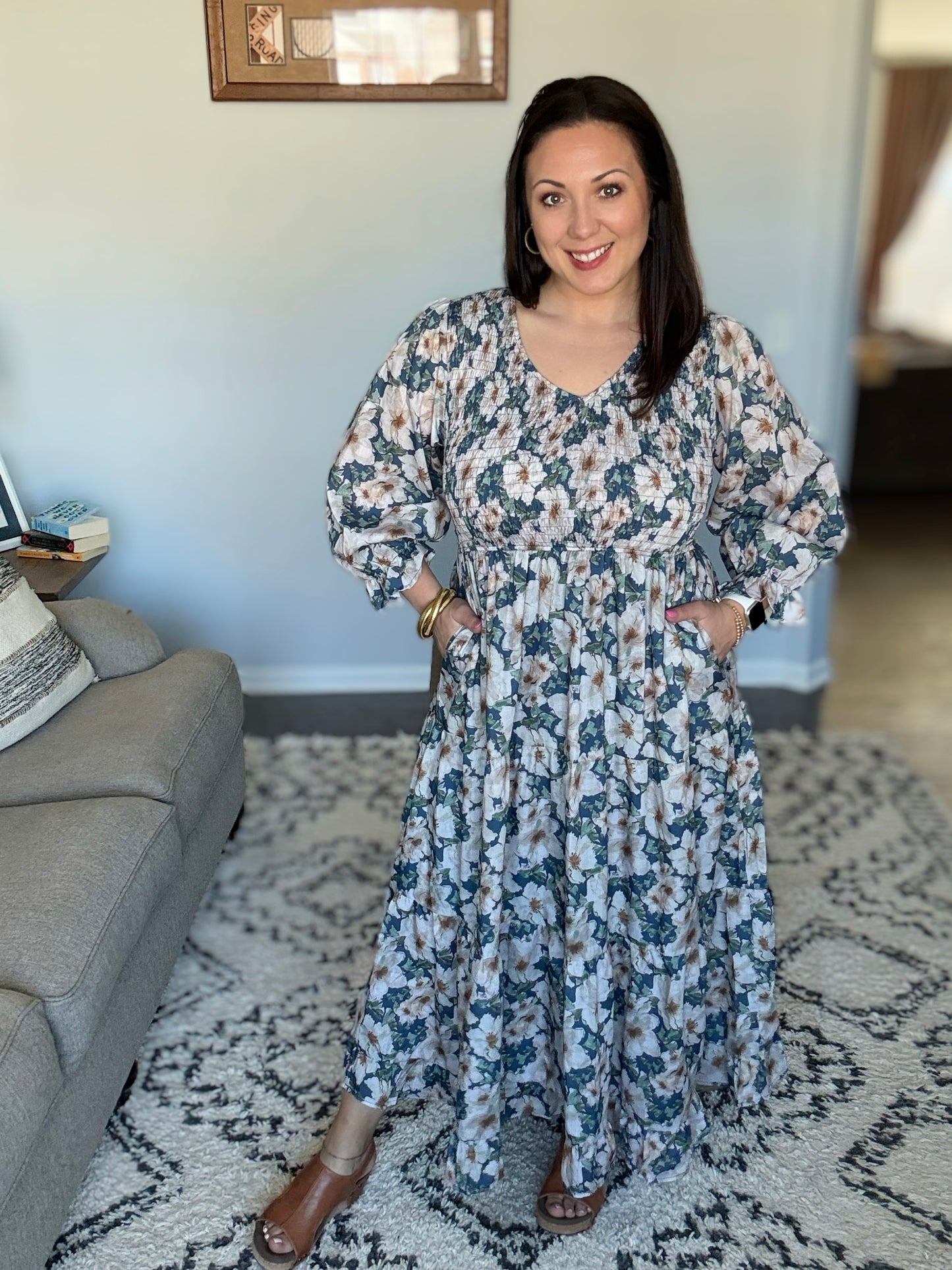 Ruffles and Romance V-Neck Dress