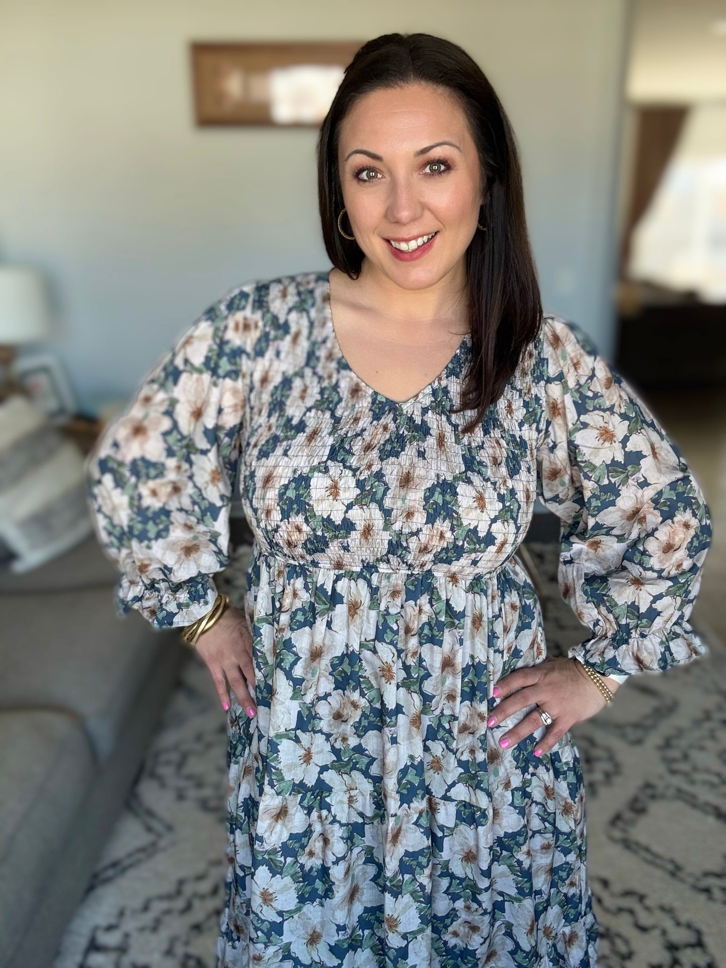Ruffles and Romance V-Neck Dress