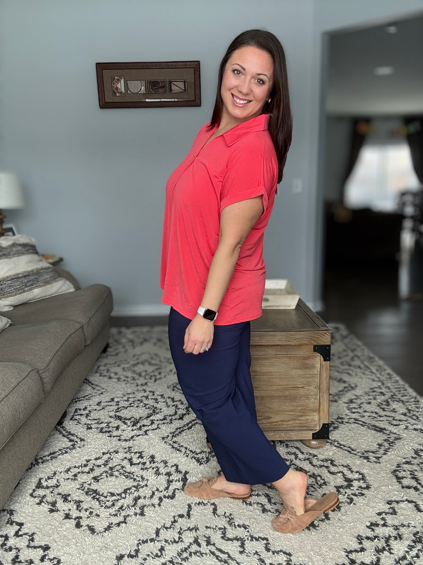 Only Pair High Waisted Wide Leg Bottoms in Navy