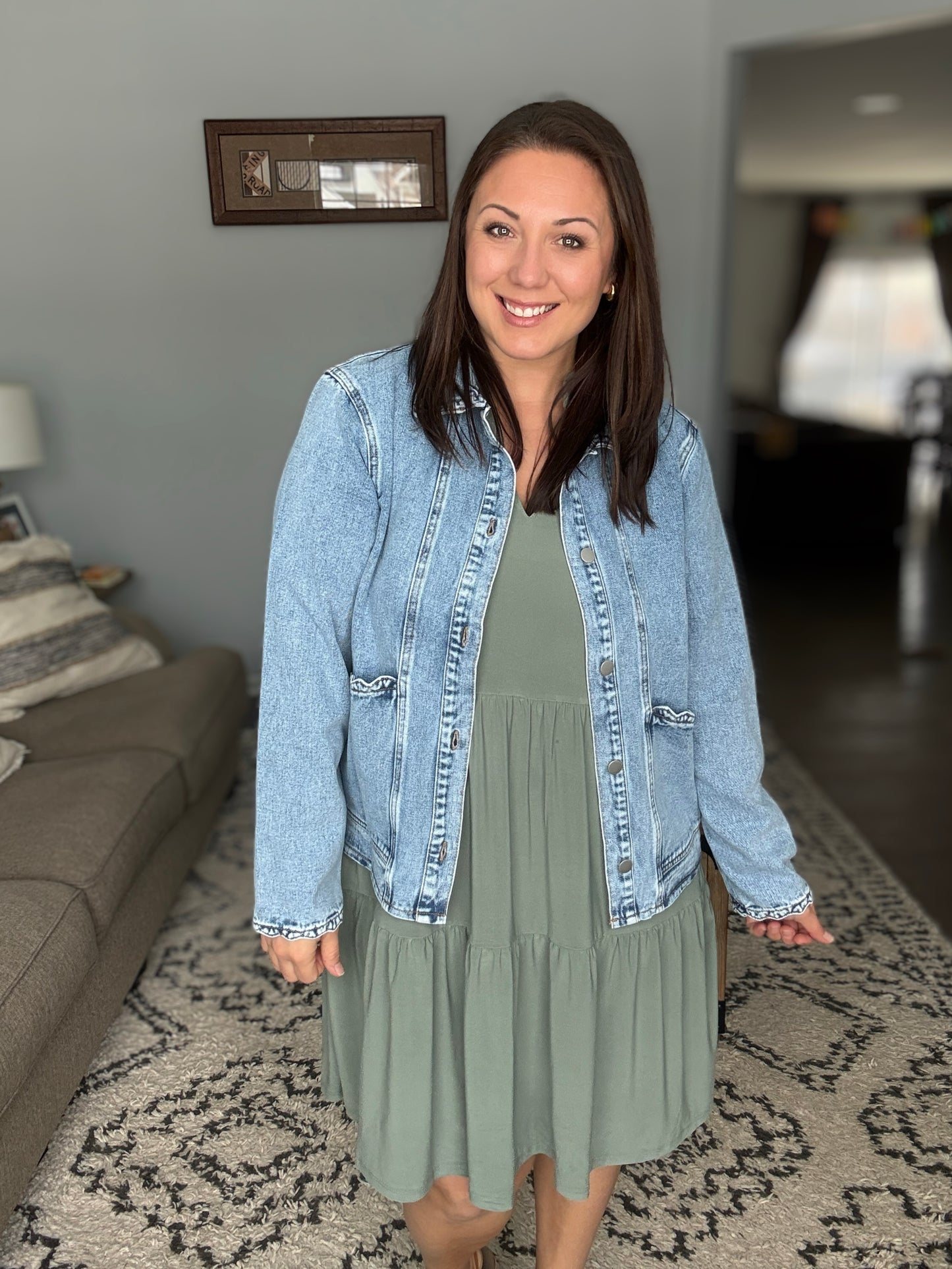 In the Details Ruffle Denim Jacket