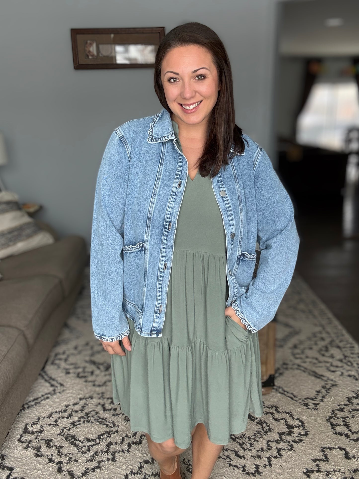 In the Details Ruffle Denim Jacket