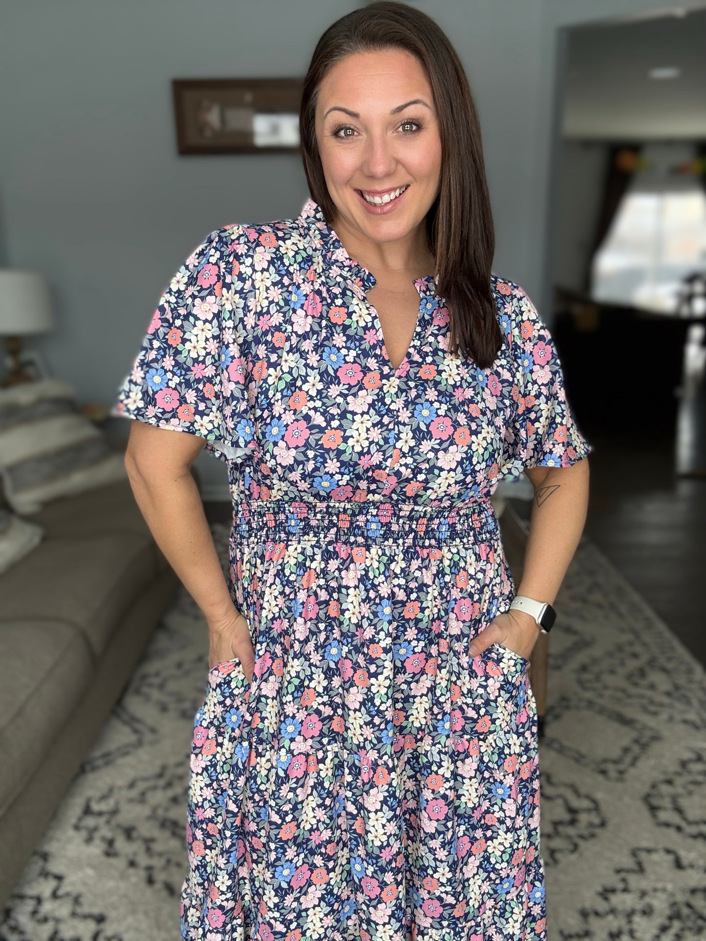 I Wanna Talk Notch Neck Midi Dress