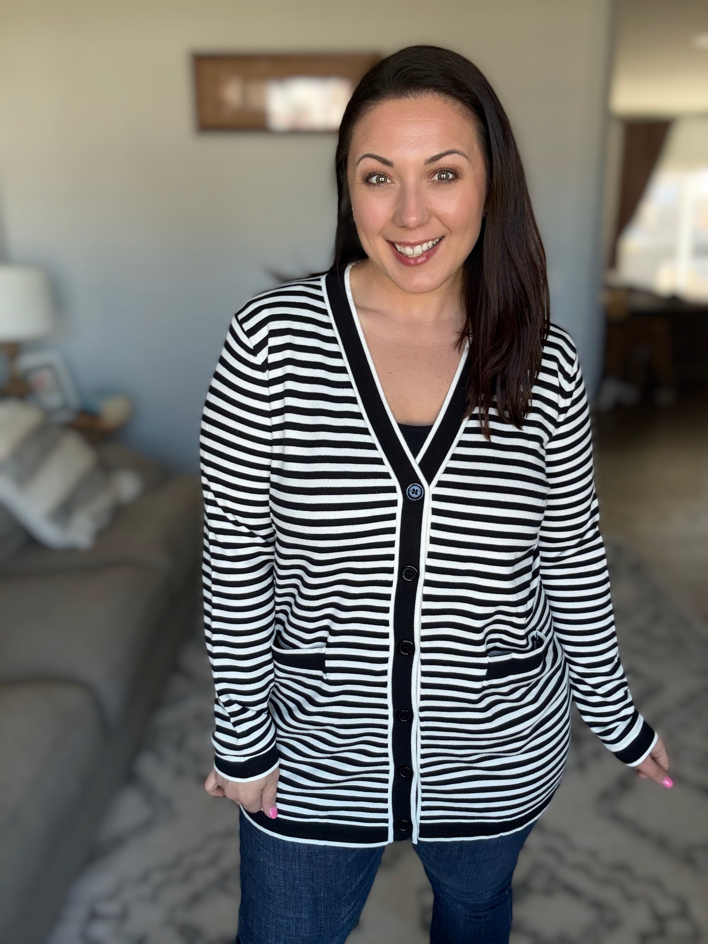 Finagle Your Way Striped Cardigan