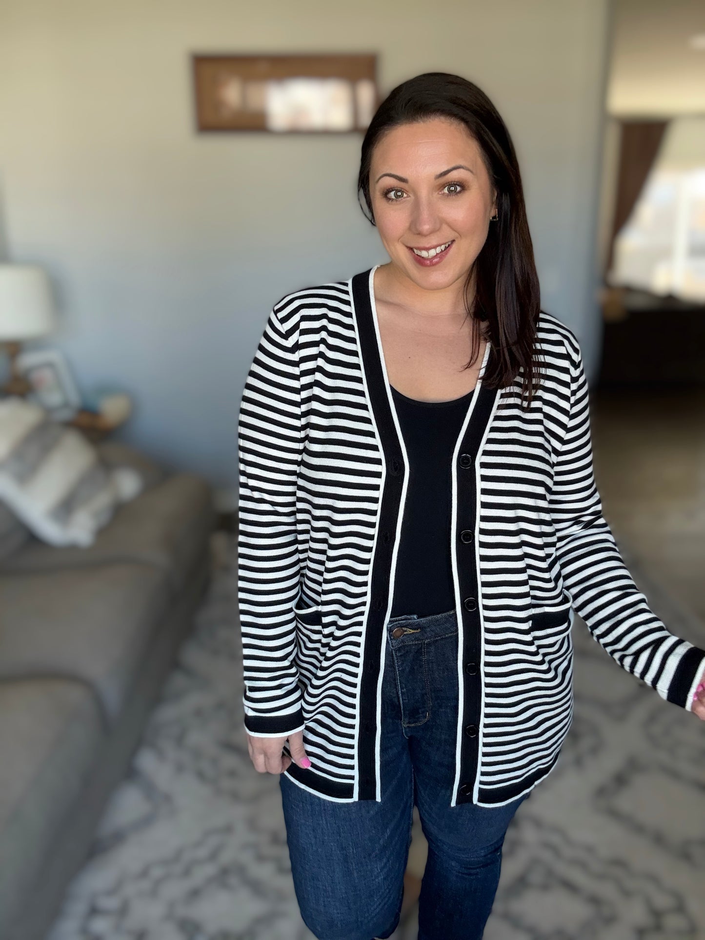 Finagle Your Way Striped Cardigan