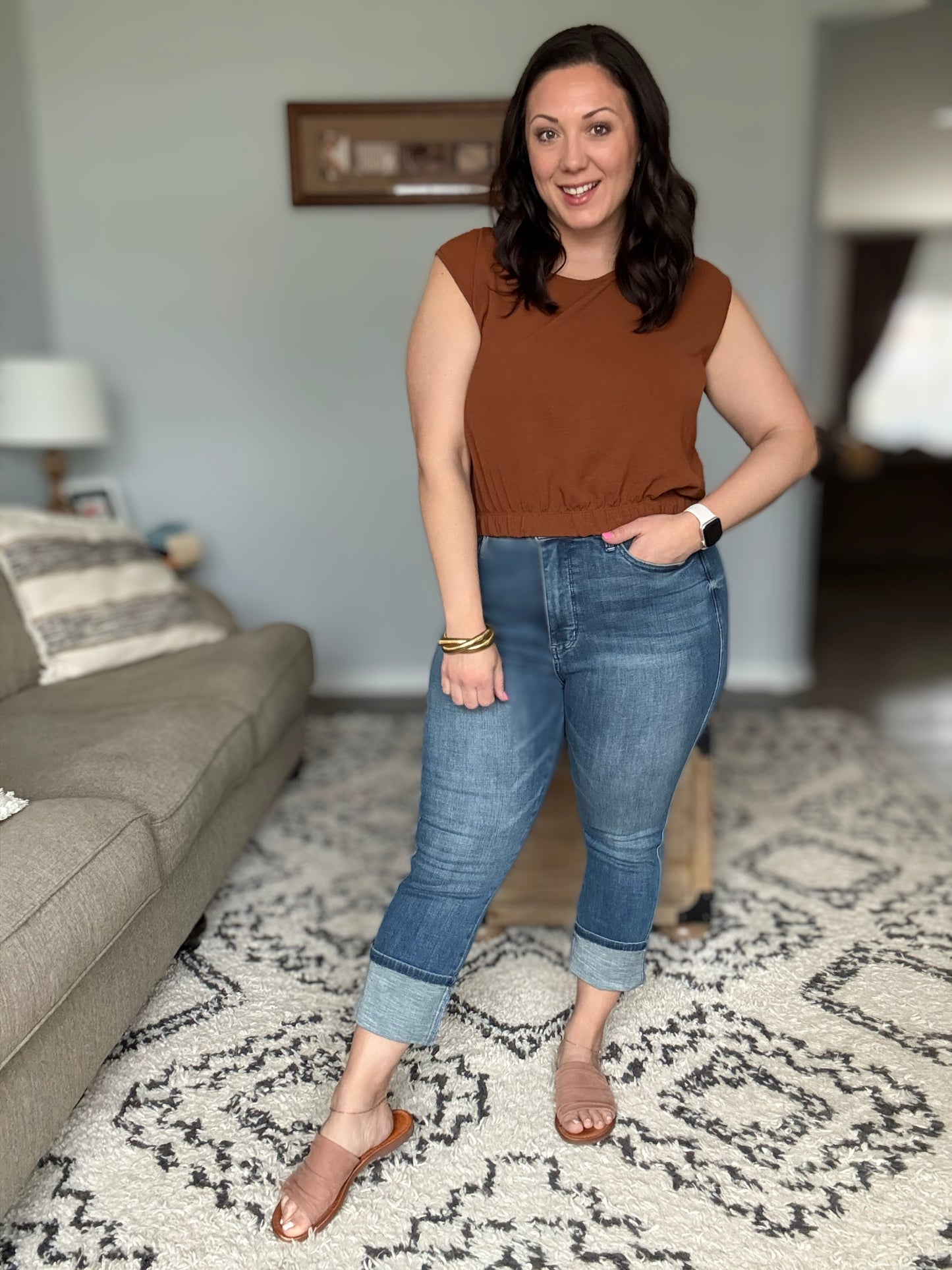 Judy Blue Age-Defying Skinny Cuffed Capris Jeans