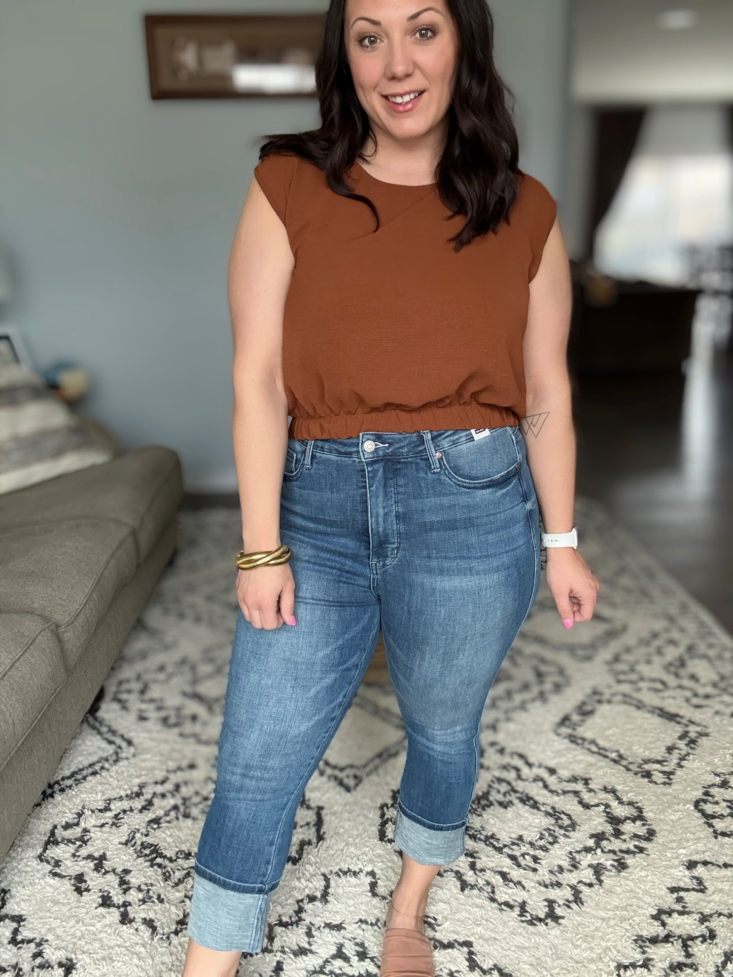 Judy Blue Age-Defying Skinny Cuffed Capris Jeans