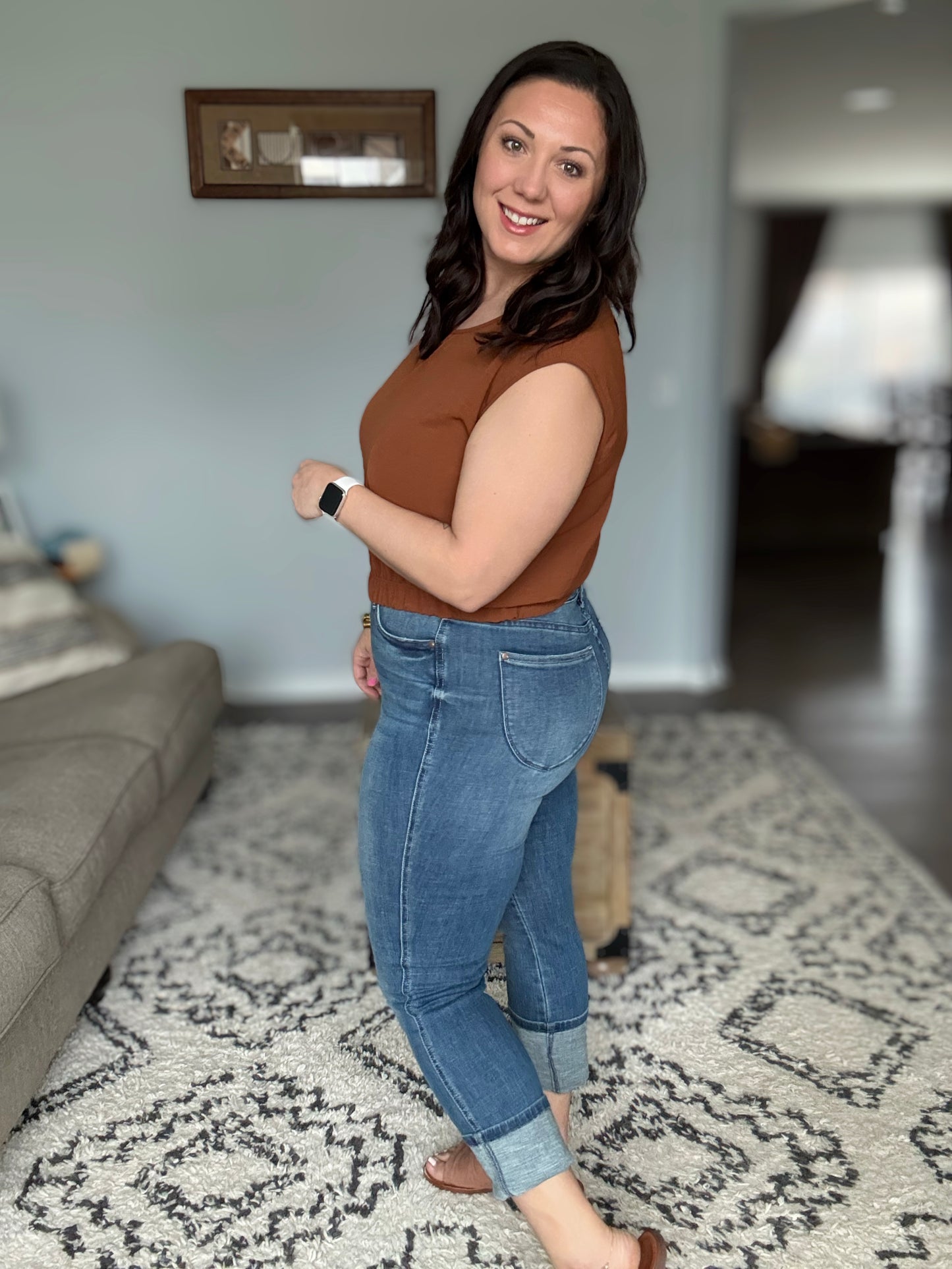 Judy Blue Age-Defying Skinny Cuffed Capris Jeans