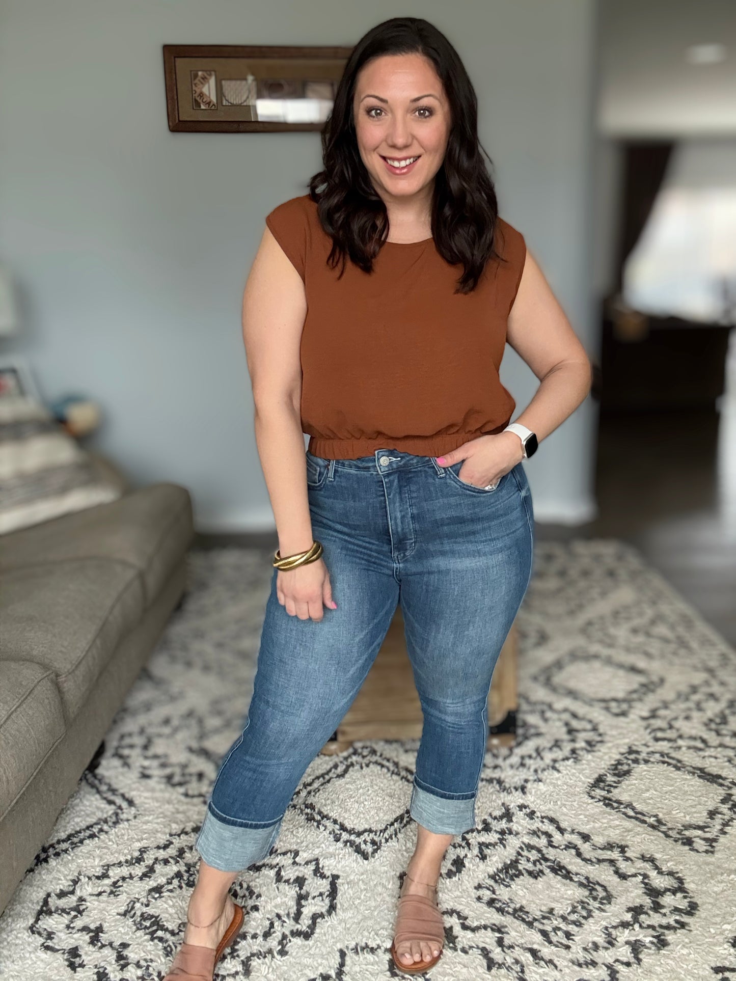 Judy Blue Age-Defying Skinny Cuffed Capris Jeans