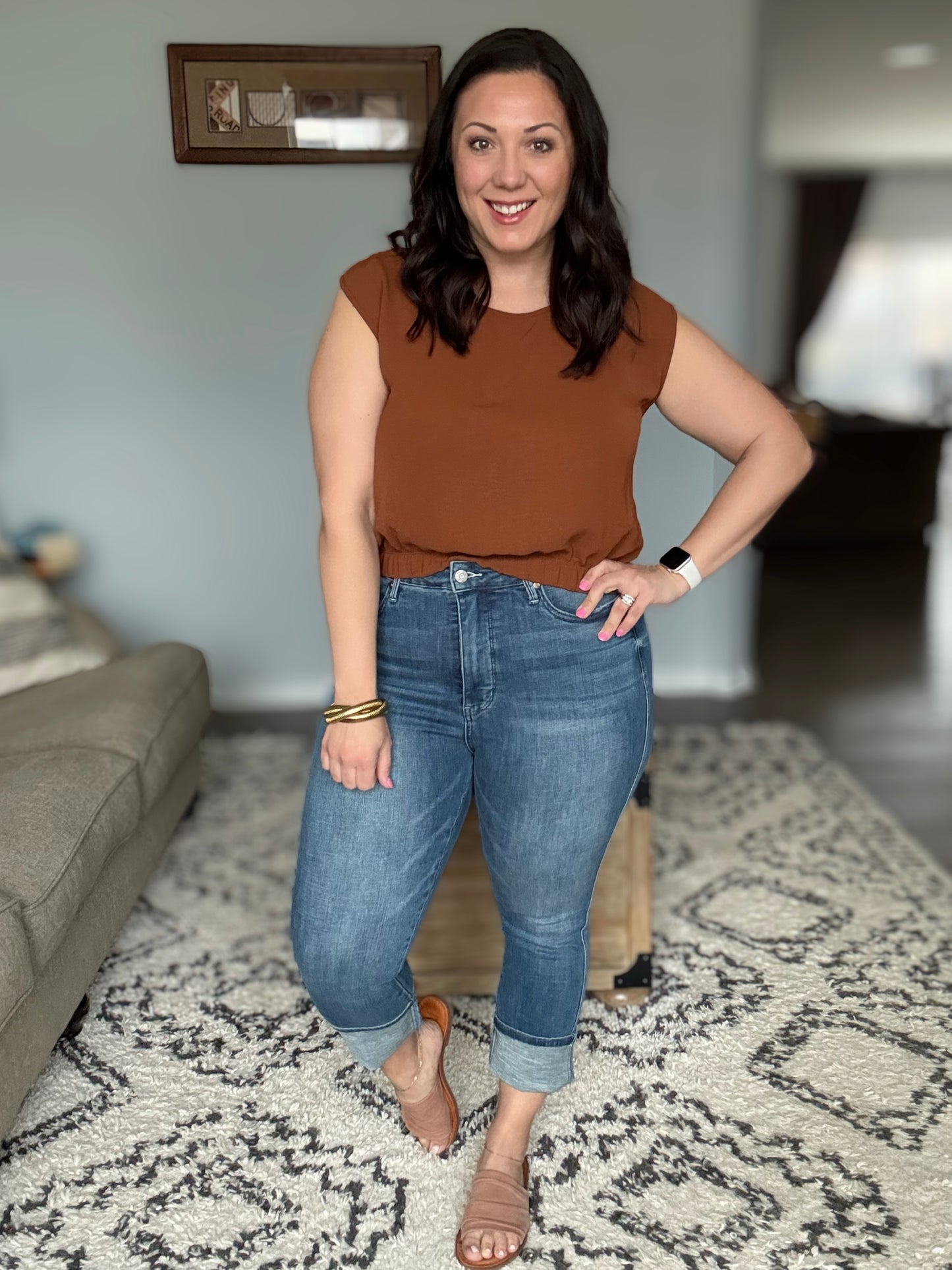 Judy Blue Age-Defying Skinny Cuffed Capris Jeans