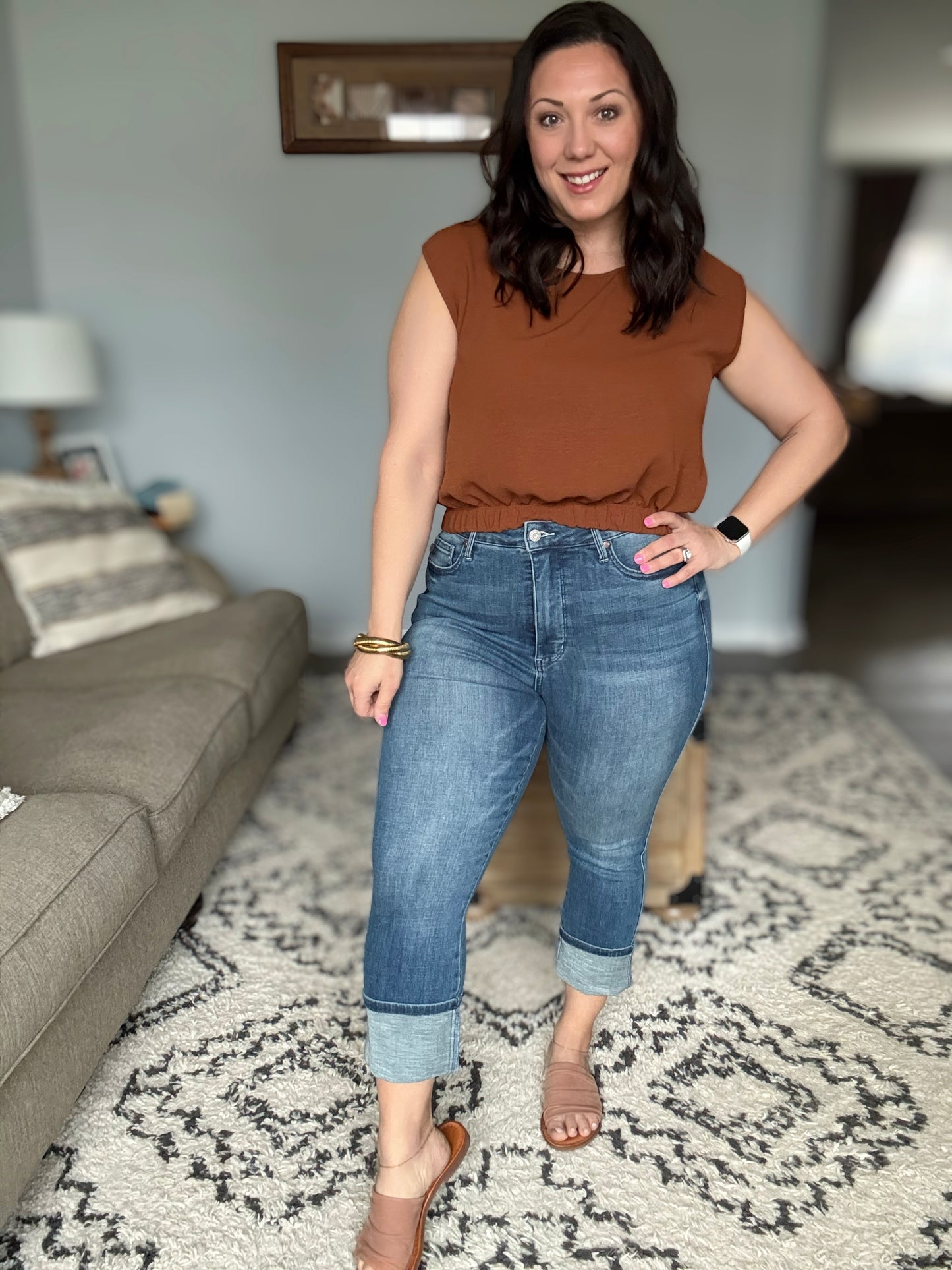 Judy Blue Age-Defying Skinny Cuffed Capris Jeans
