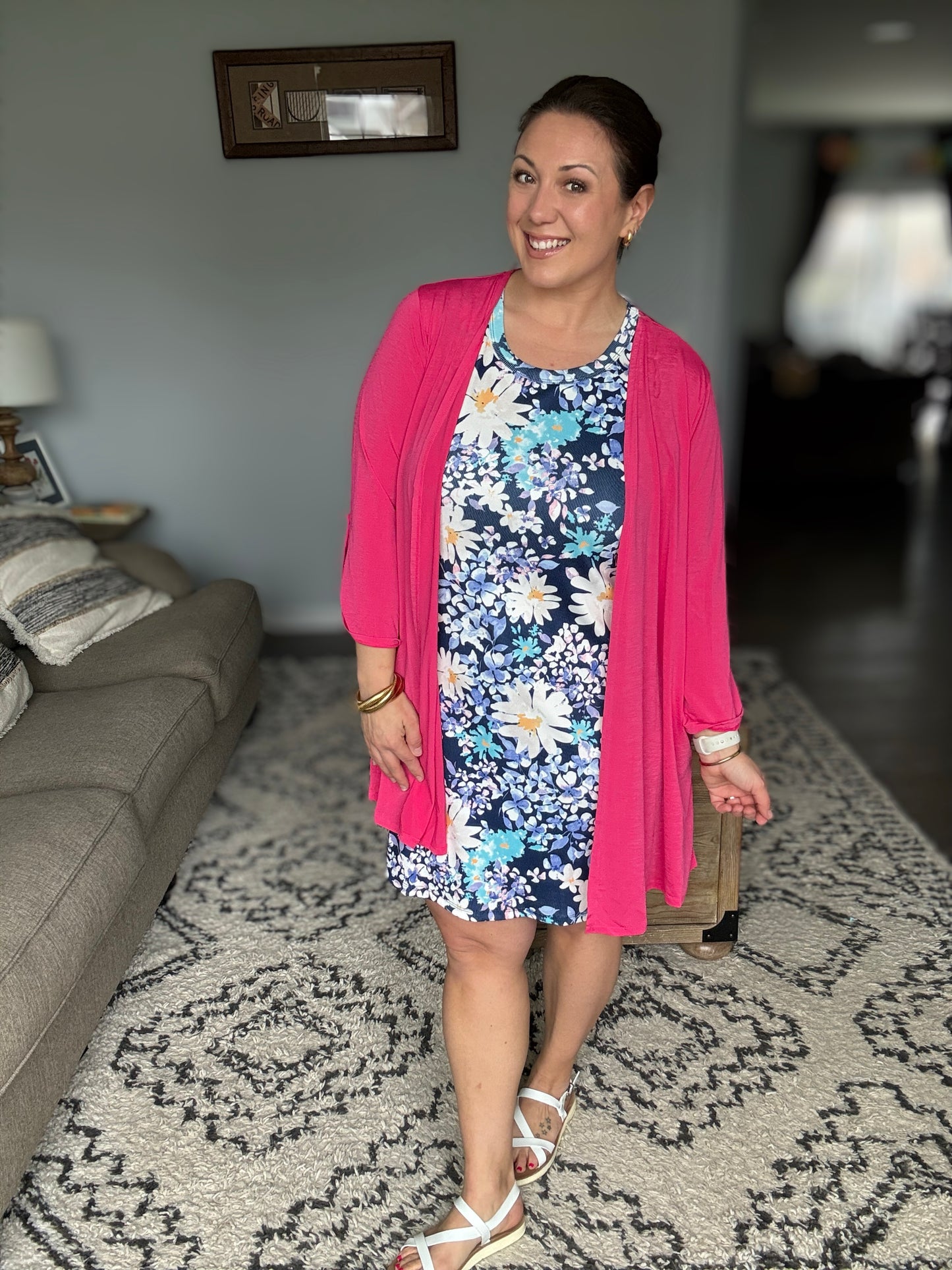 Michelle Mae  Mariah Ribbed Dress - Daisy Blues