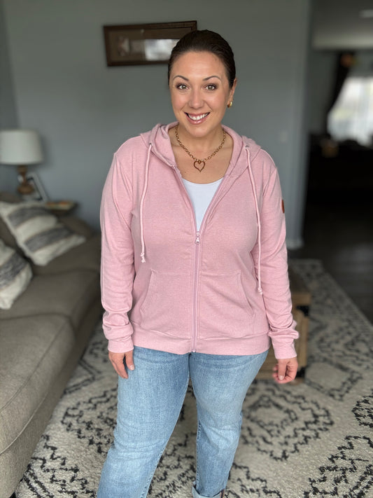 Michelle Mae Fullzip Hoodie - Dusty Pink
