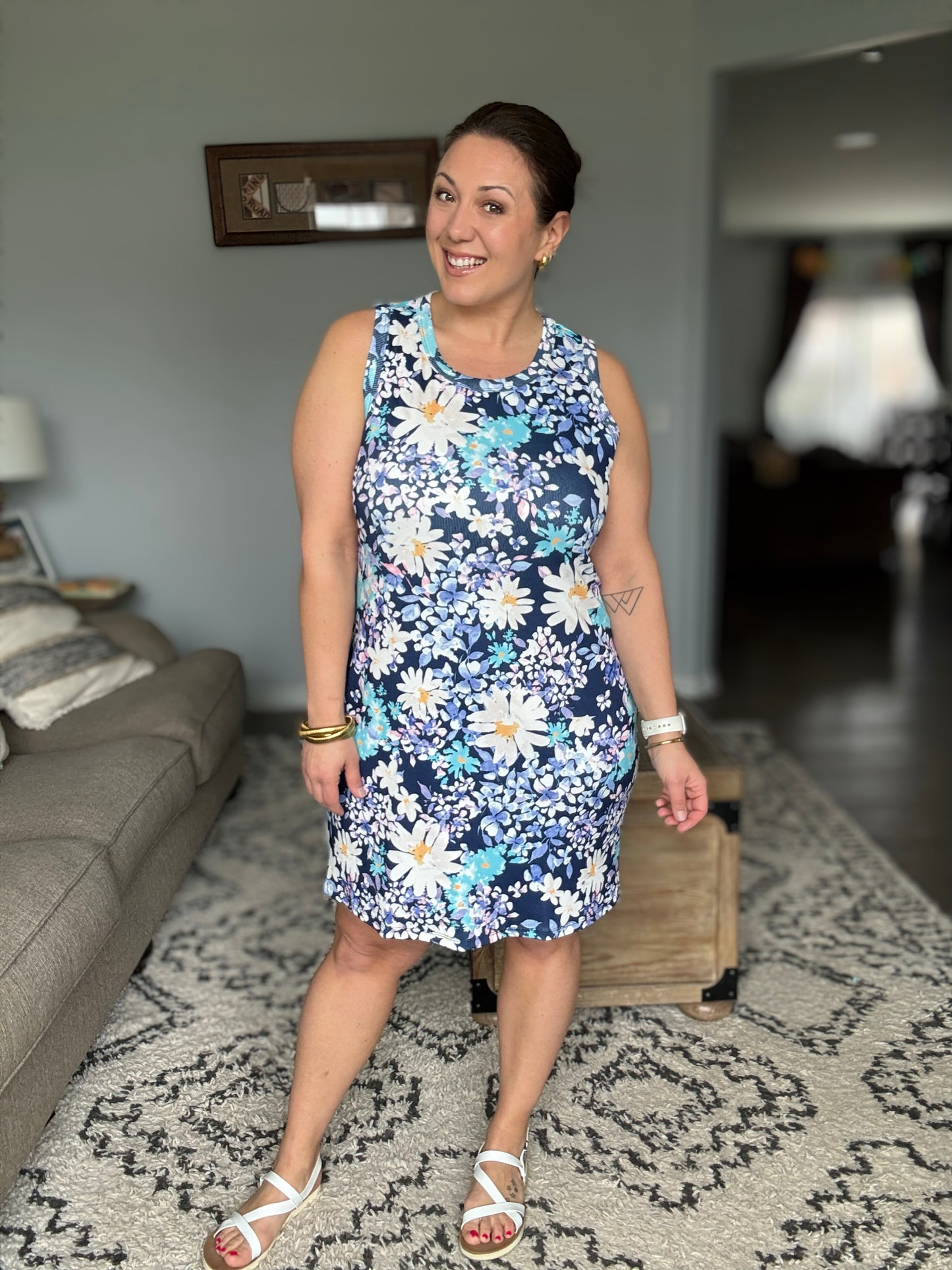 Michelle Mae  Mariah Ribbed Dress - Daisy Blues