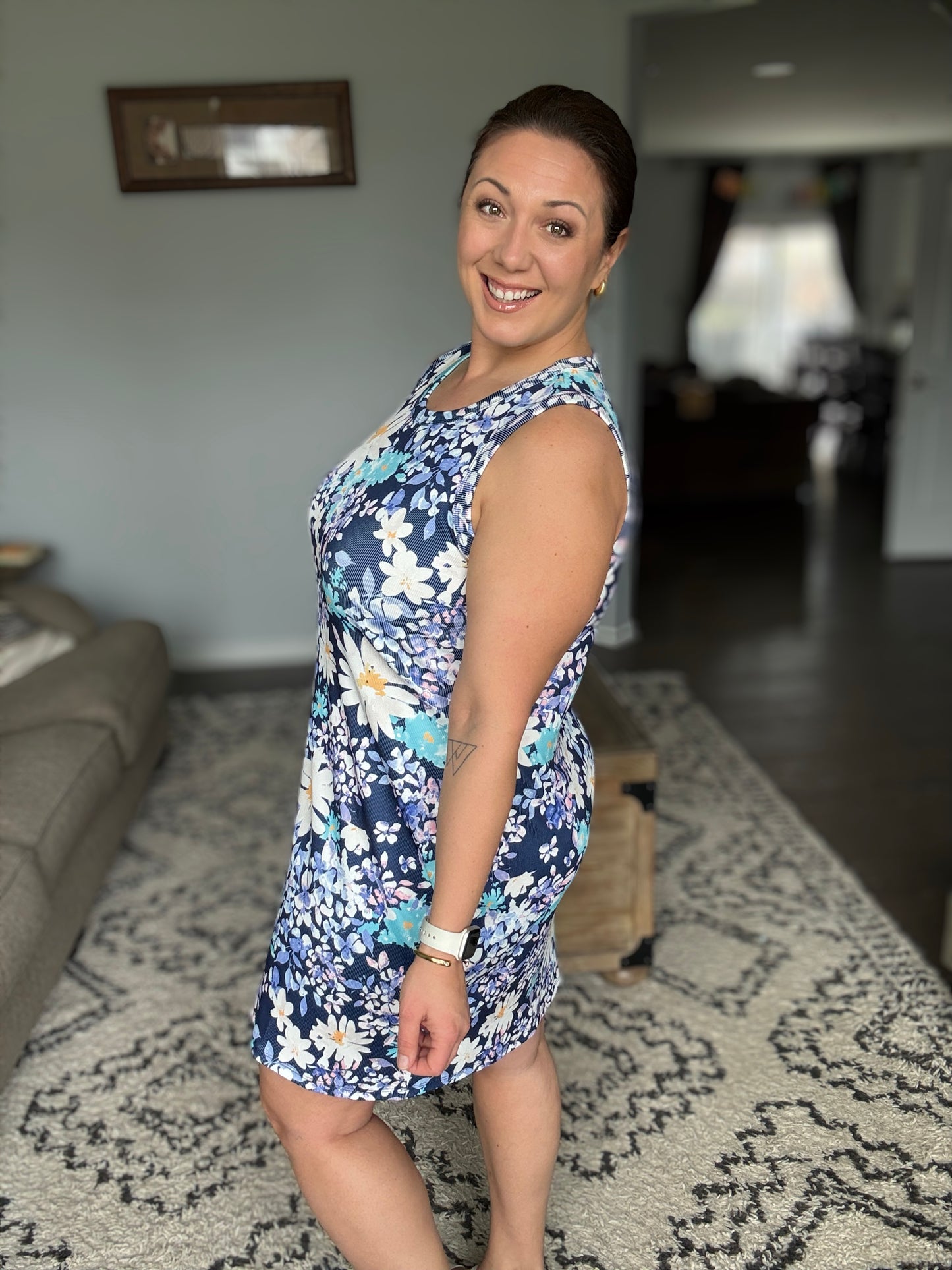 Michelle Mae  Mariah Ribbed Dress - Daisy Blues