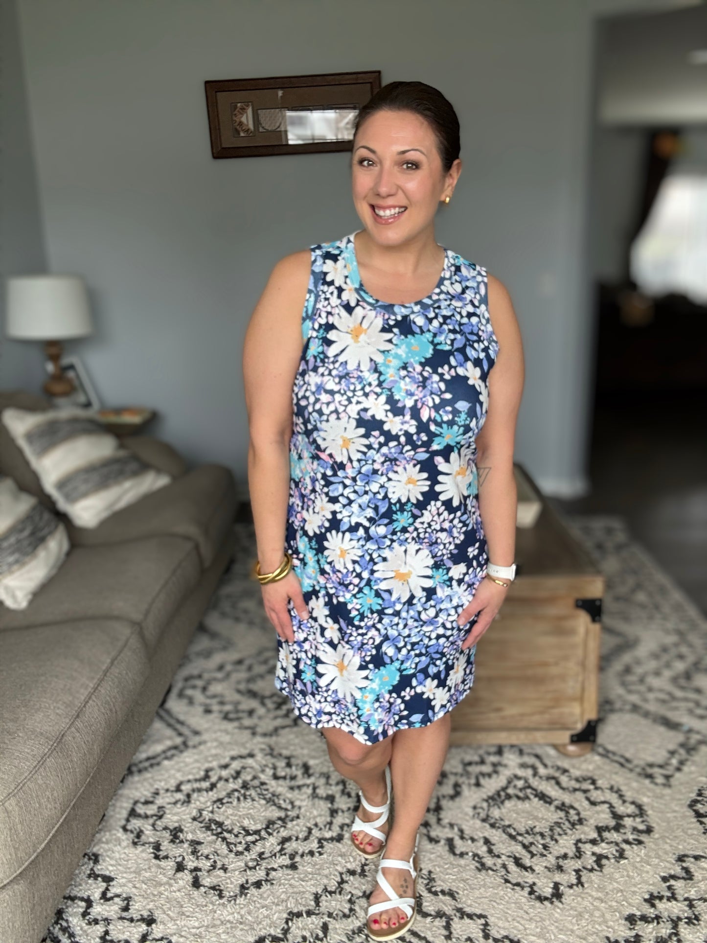 Michelle Mae  Mariah Ribbed Dress - Daisy Blues