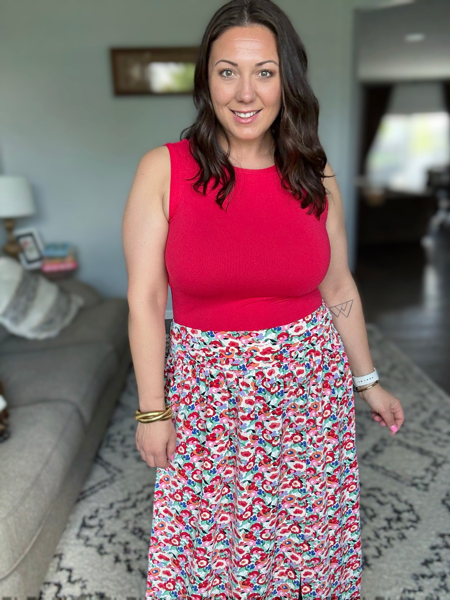 Be Home Soon Floral Maxi Skirt