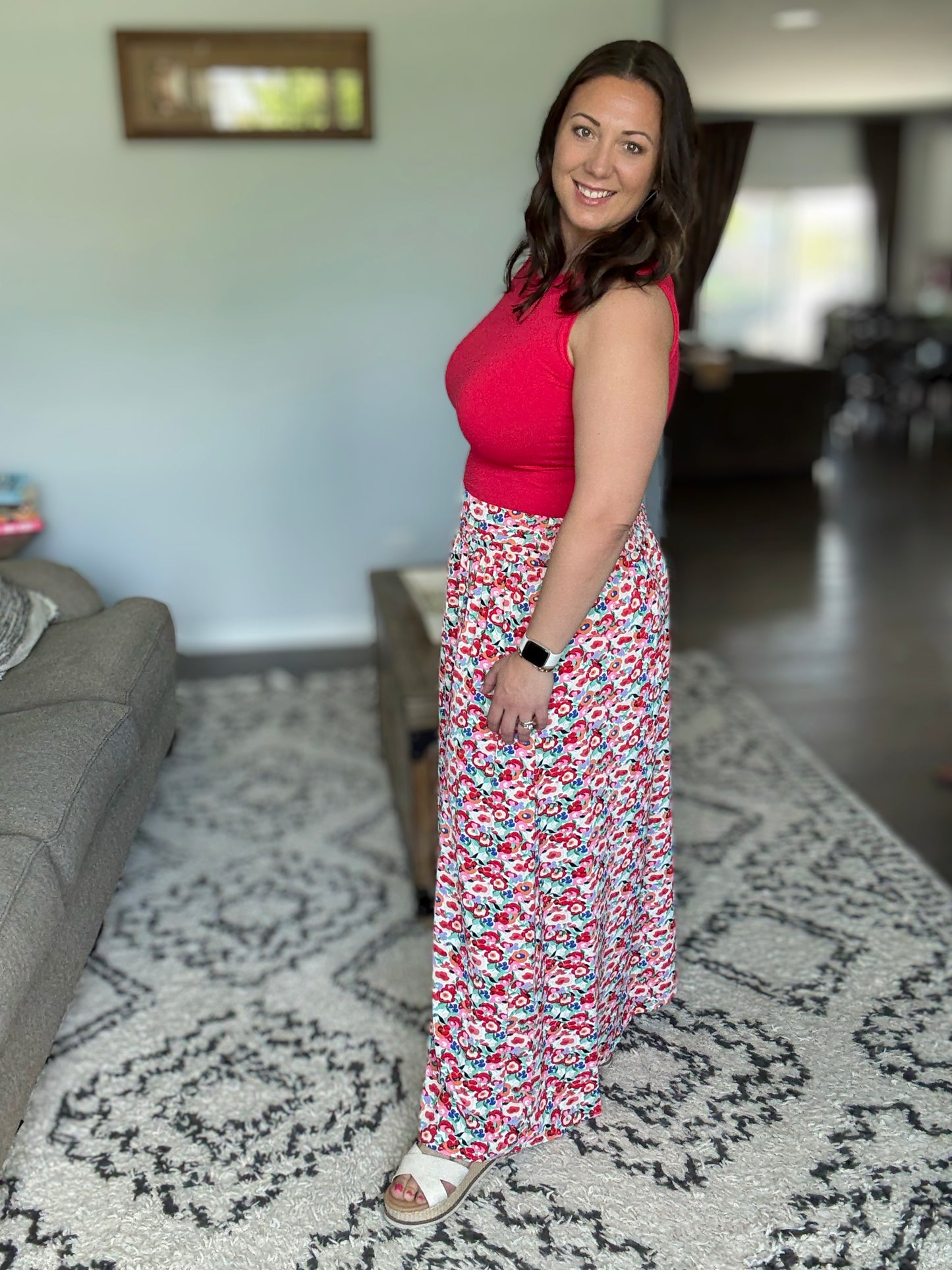 Be Home Soon Floral Maxi Skirt