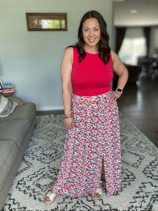 Be Home Soon Floral Maxi Skirt