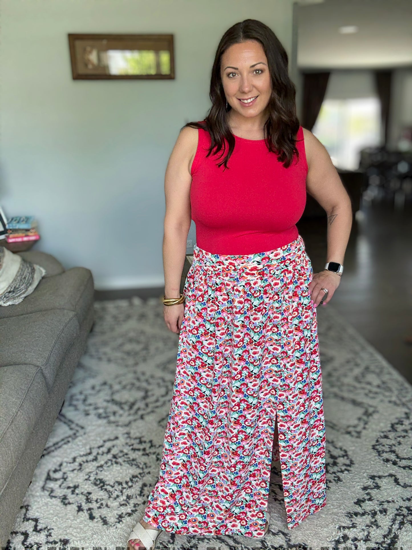Be Home Soon Floral Maxi Skirt