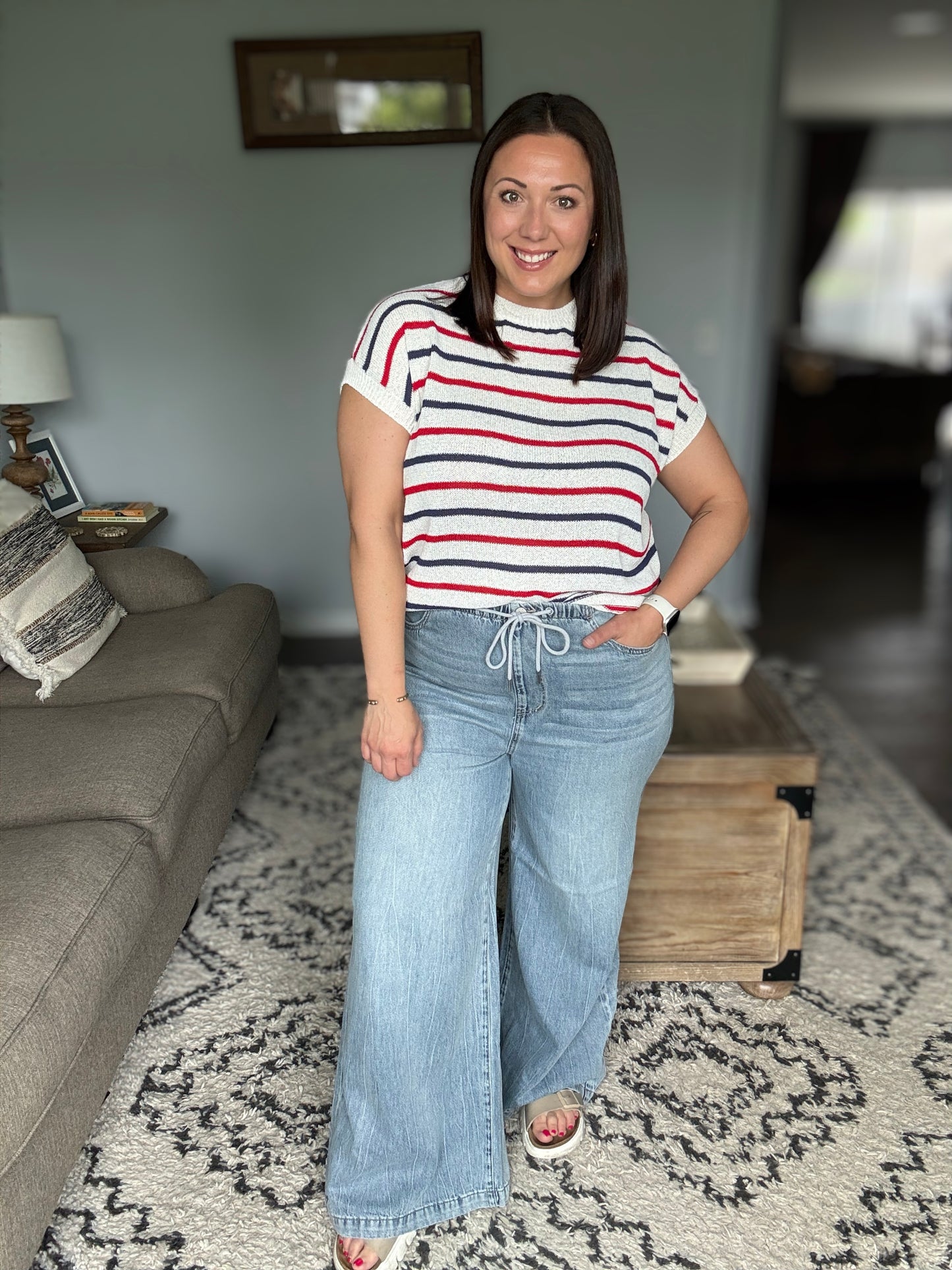 Monica High Waist Palazzo Featherweight with Drawcord by Judy Blue