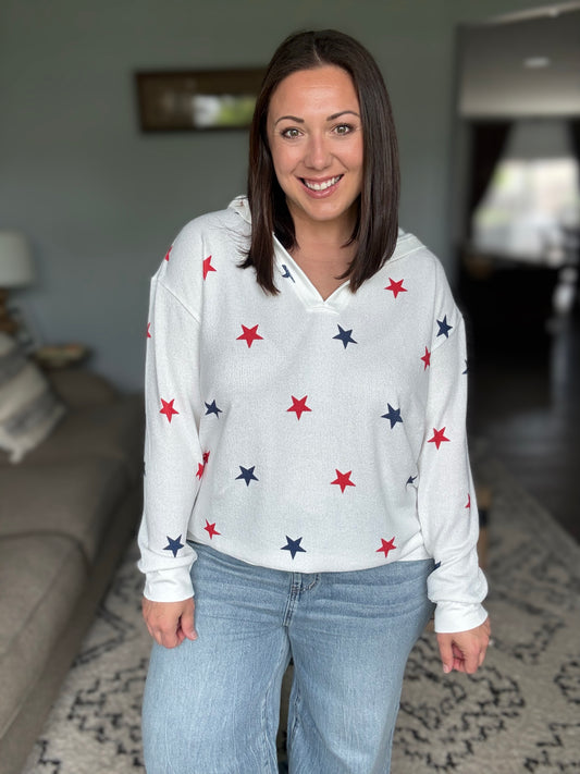 Michelle Mae American Stars Knit Hoodie