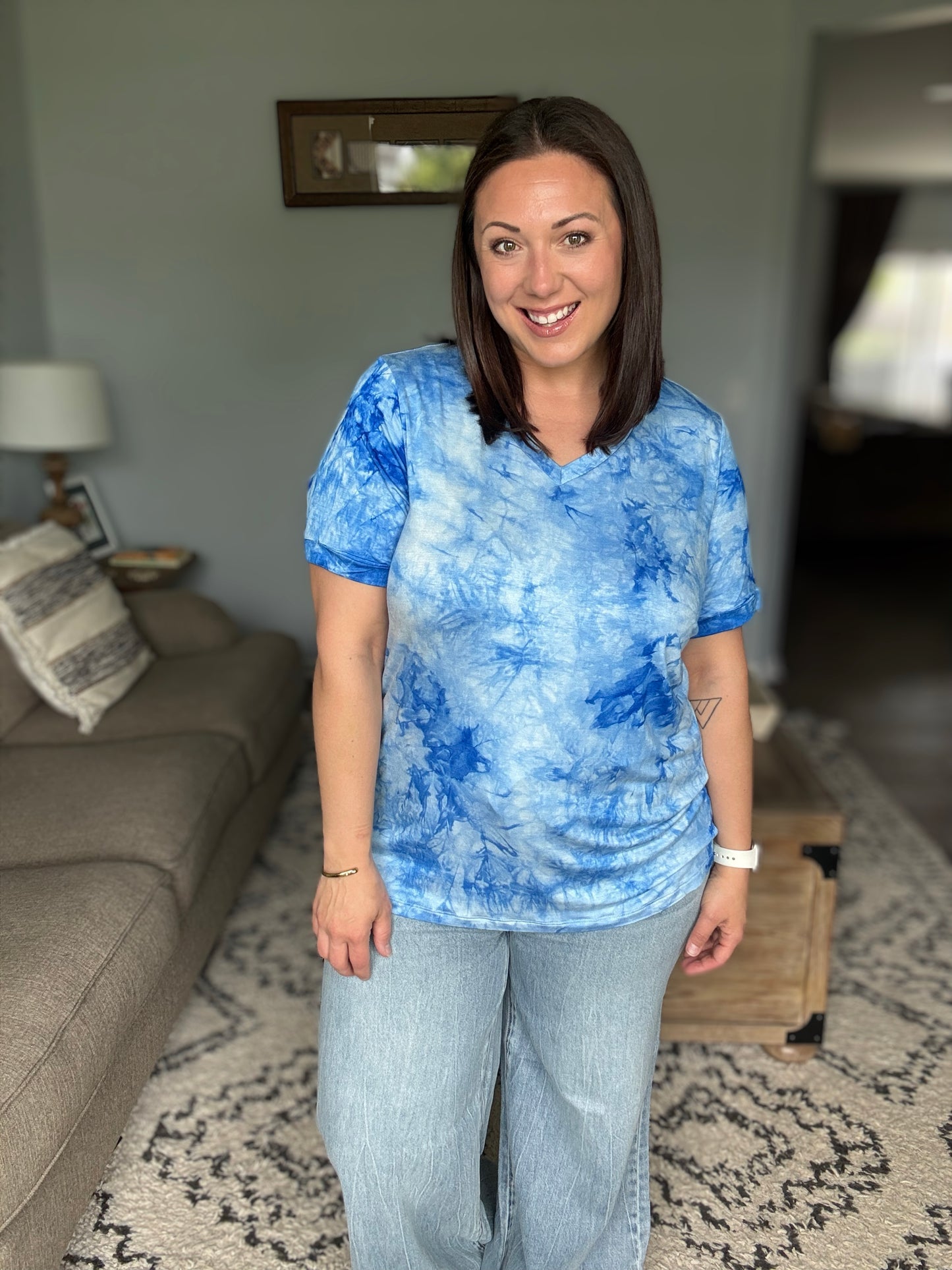 Michelle Mae Sophie Top - Blue Tie Dye
