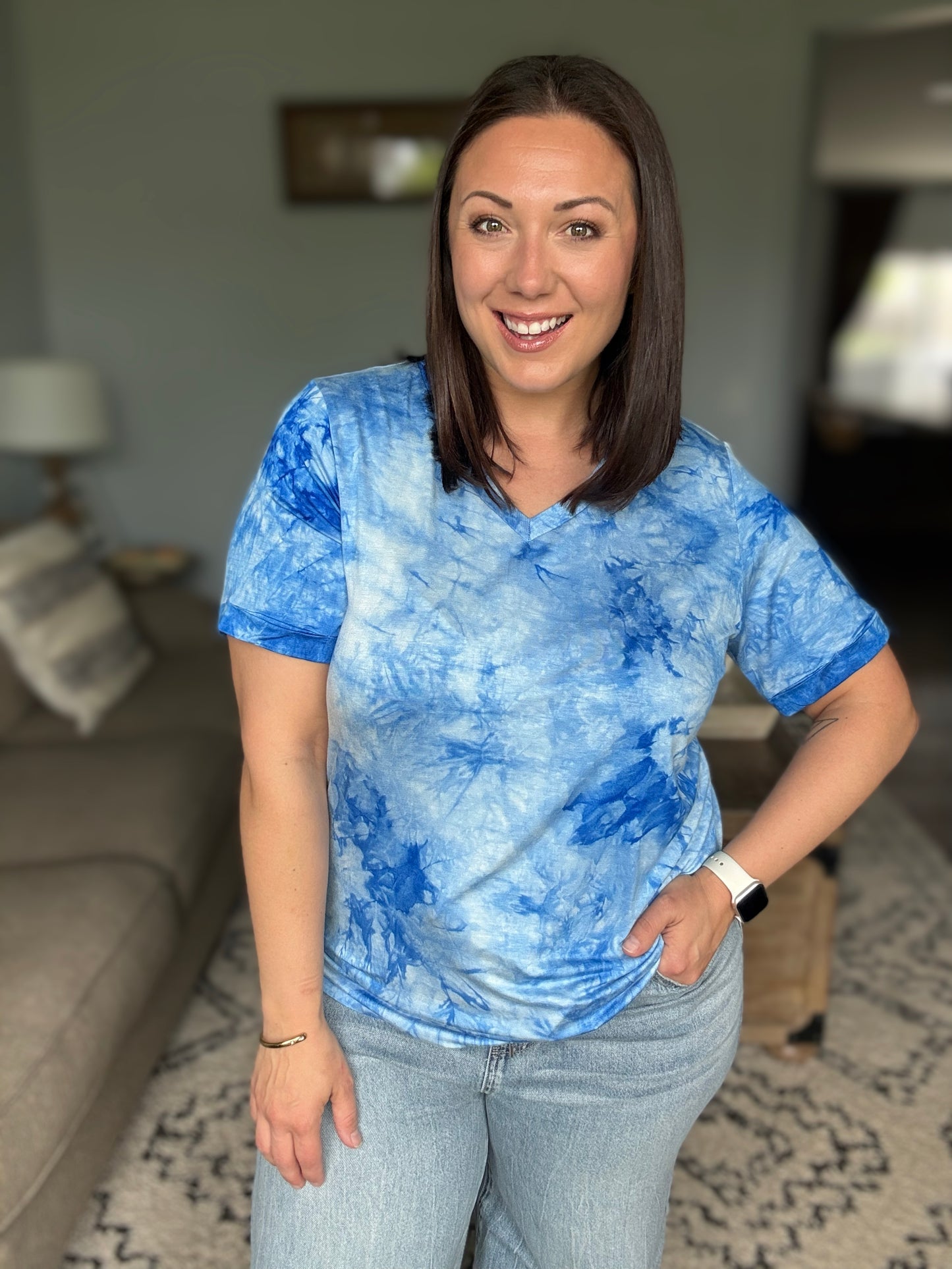 Michelle Mae Sophie Top - Blue Tie Dye