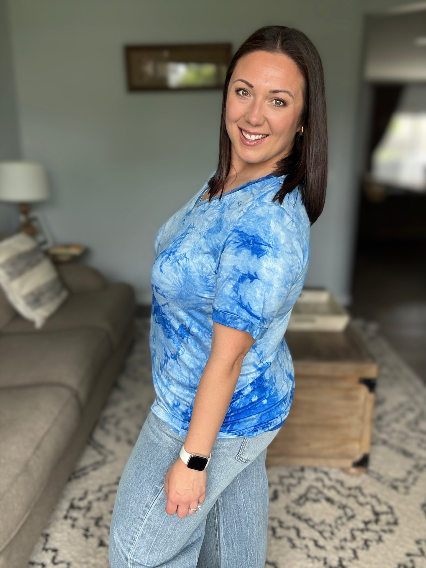 Michelle Mae Sophie Top - Blue Tie Dye