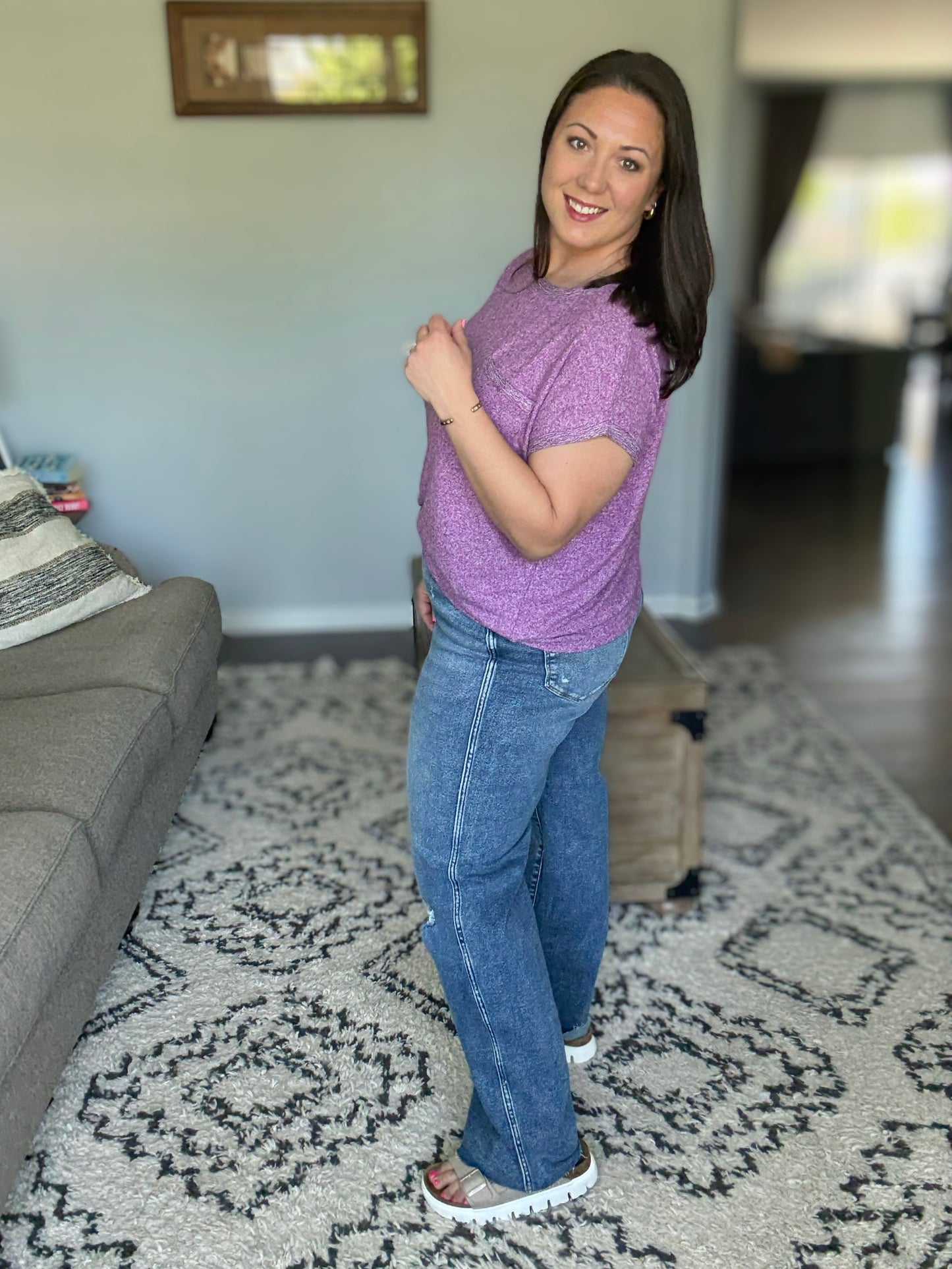 Tucker High Rise Vintage Wash Wide Leg Jeans