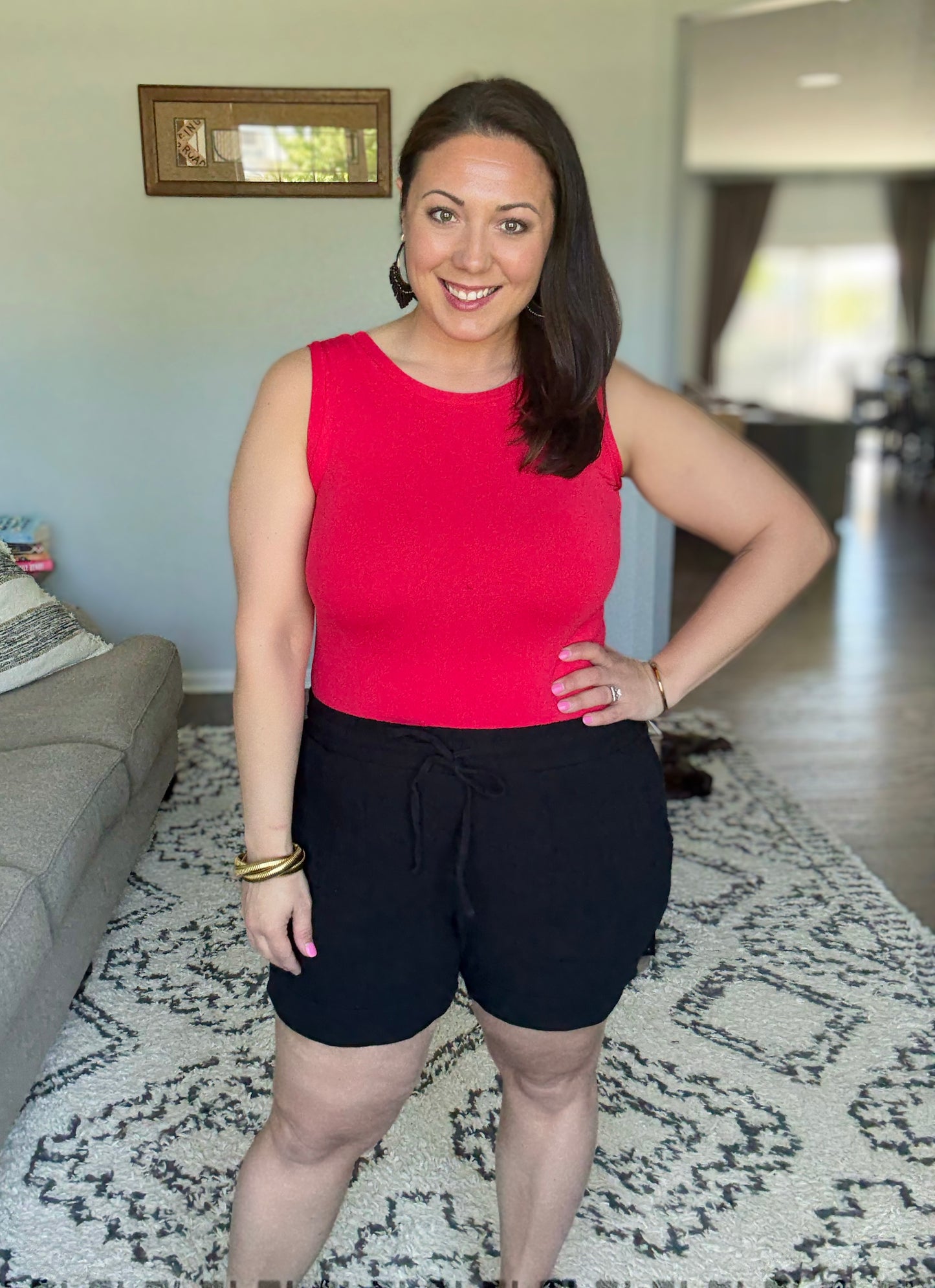 Sunshine Soiree Double Gauze Shorts in Black