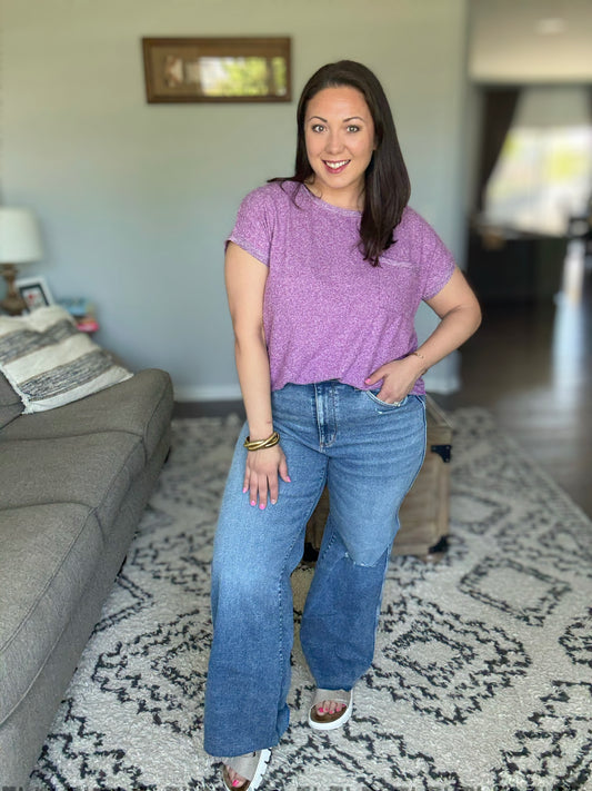 Tucker High Rise Vintage Wash Wide Leg Jeans