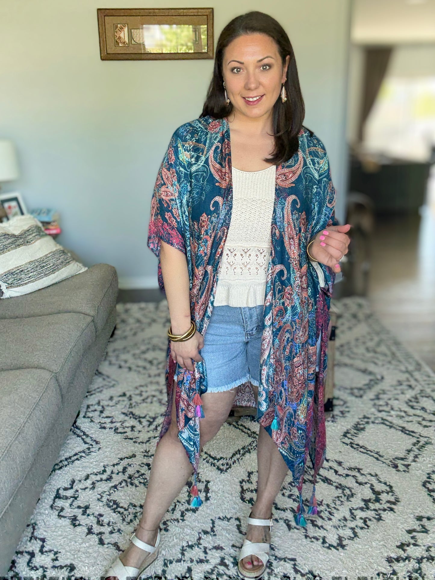 Sopia Paisley Open Front Kimono