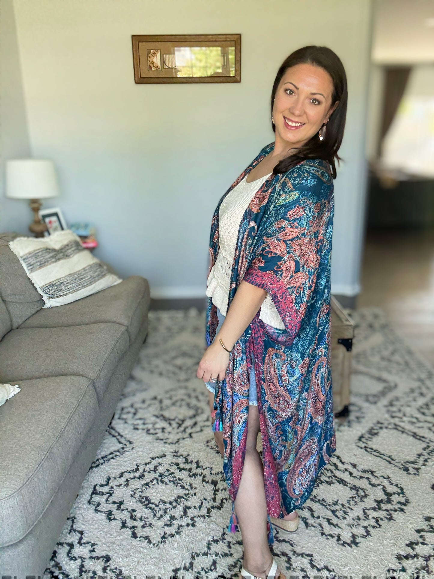 Sopia Paisley Open Front Kimono