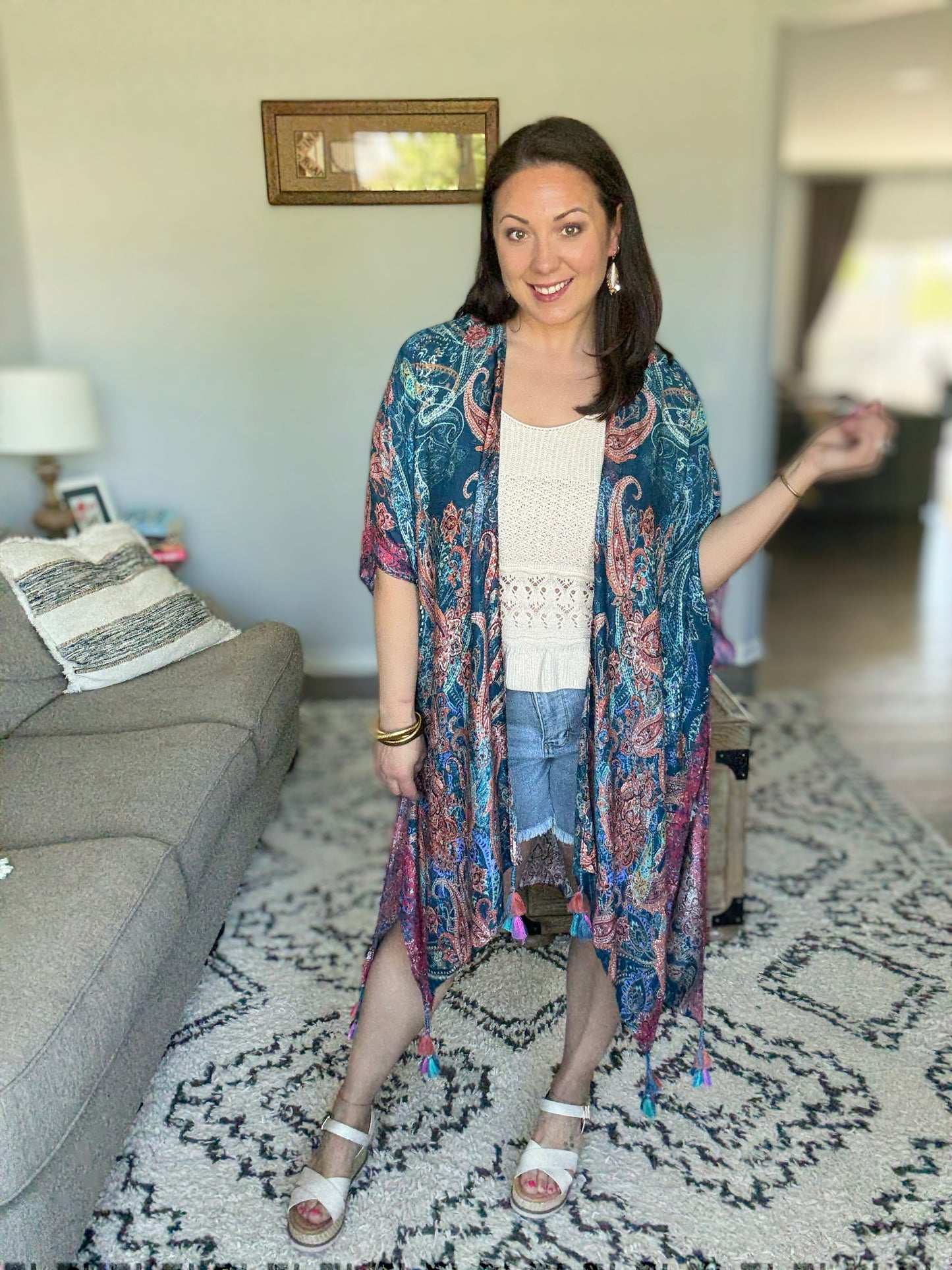Sopia Paisley Open Front Kimono