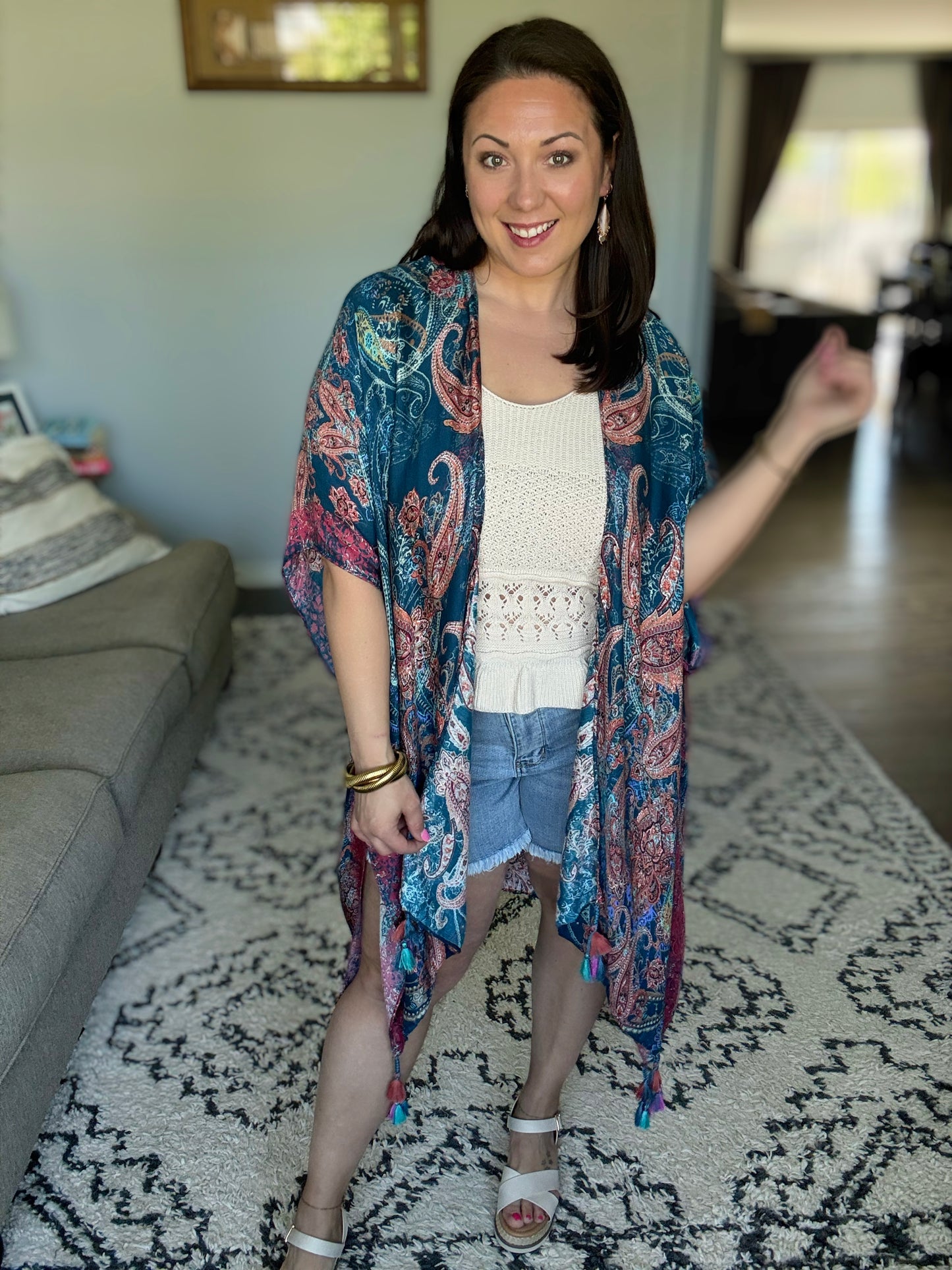 Sopia Paisley Open Front Kimono