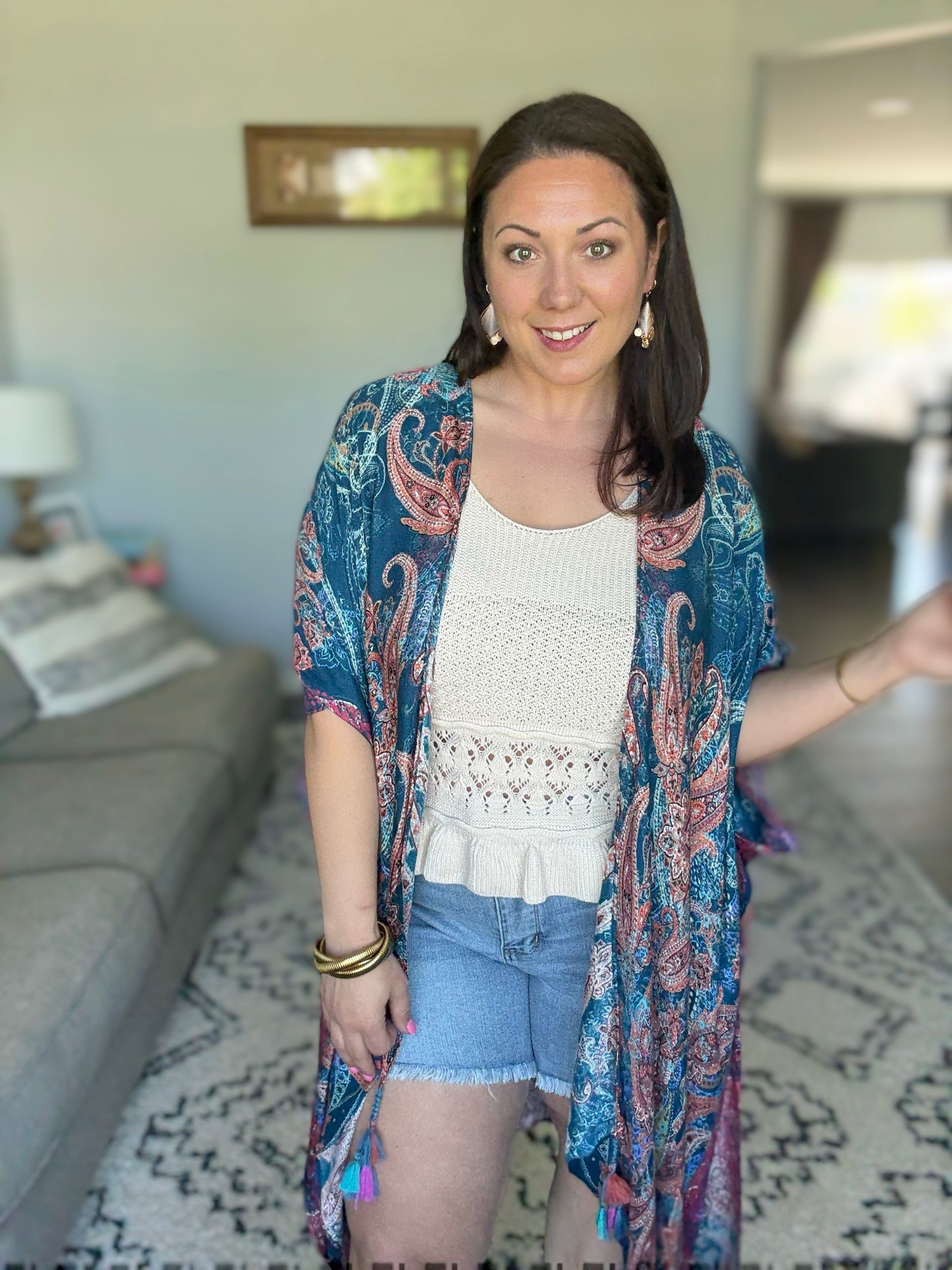 Sopia Paisley Open Front Kimono